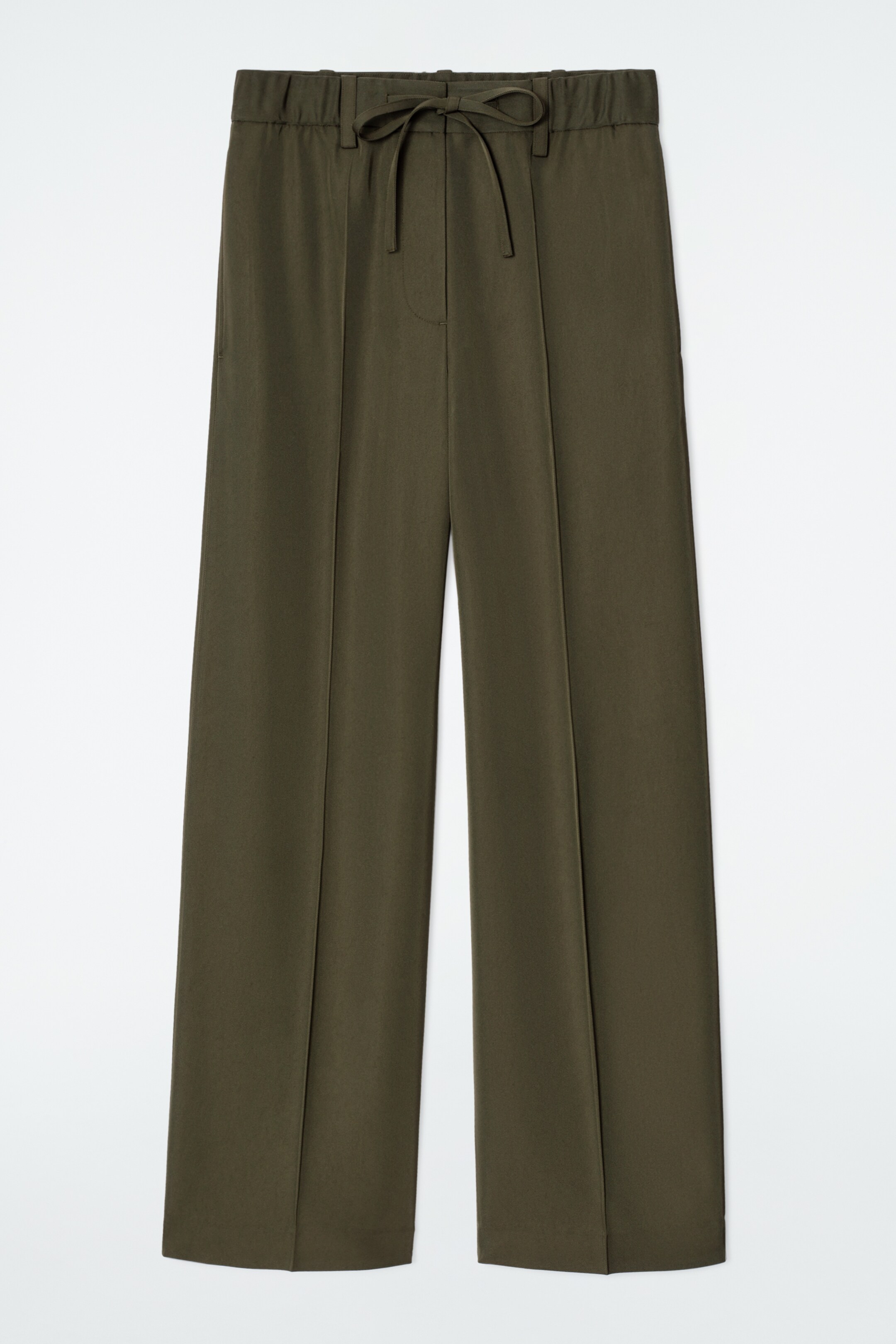 Nagyobb kép megtekintése: KÖTŐFÜLES EGYENES SZÁRÚ NADRÁG - Sötét khaki - NŐI | H&M HU 5