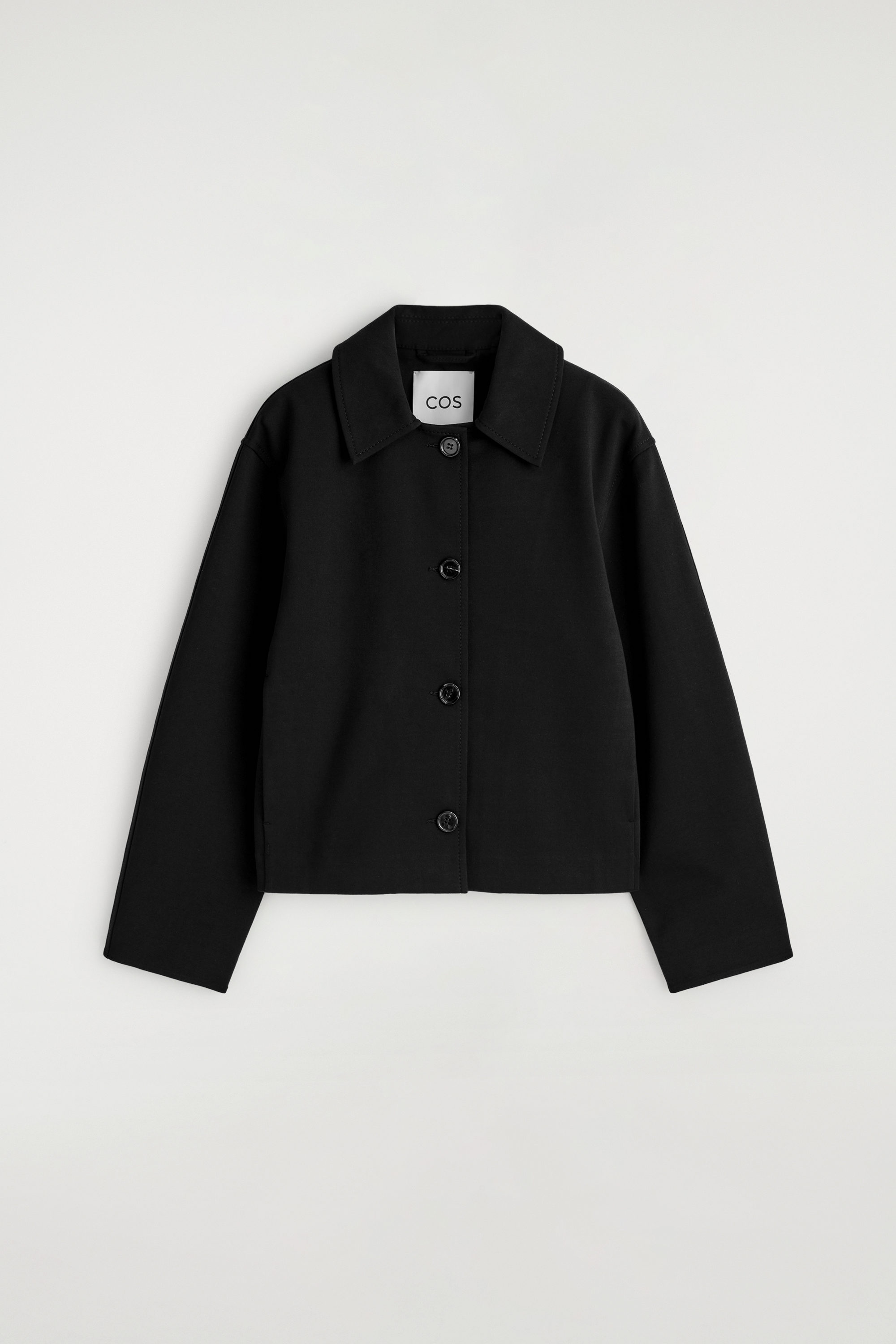 COS JERSEY-TWILL SHIRT JACKET ブラック XL JERSEY-TWILL SHIRT JACKET - BLACK | COS