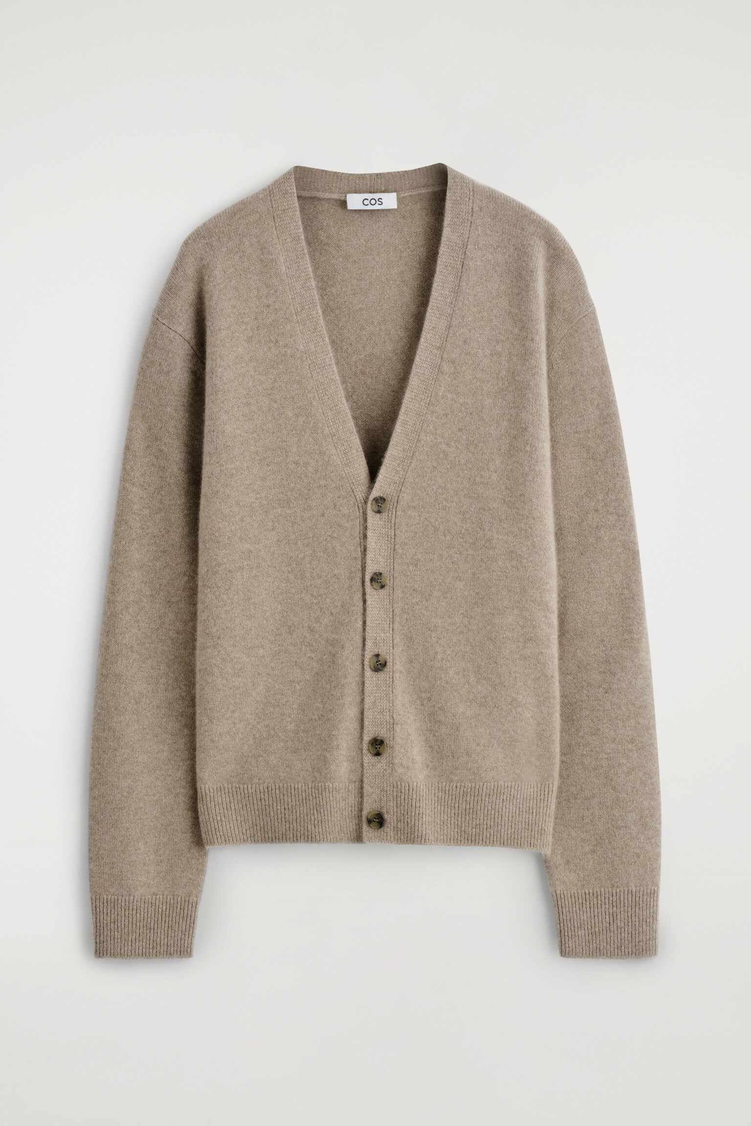 CASHMERE V-NECK CARDIGAN - BEIGE MÉLANGE
