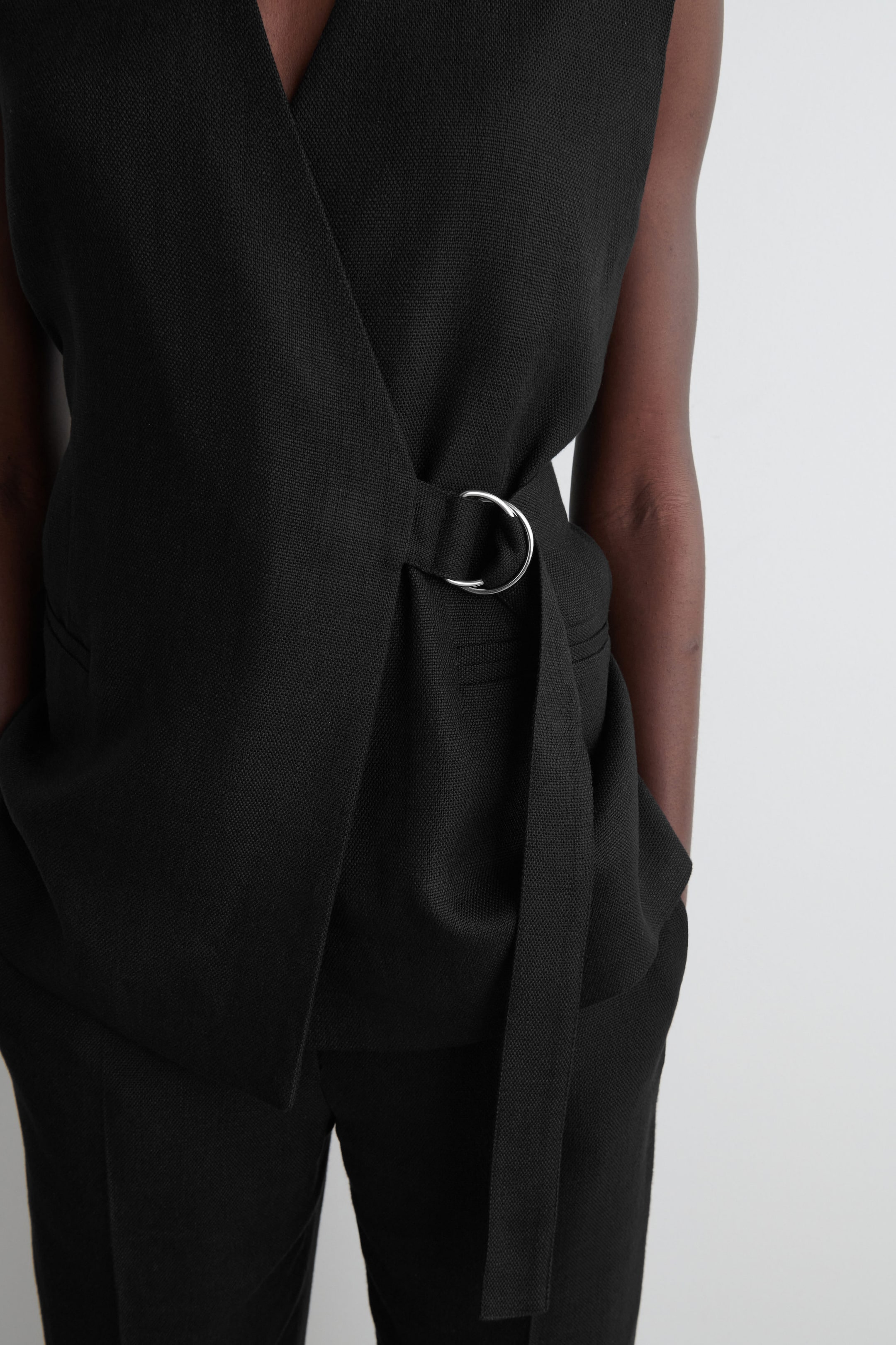 BELTED WRAP-FRONT WAISTCOAT