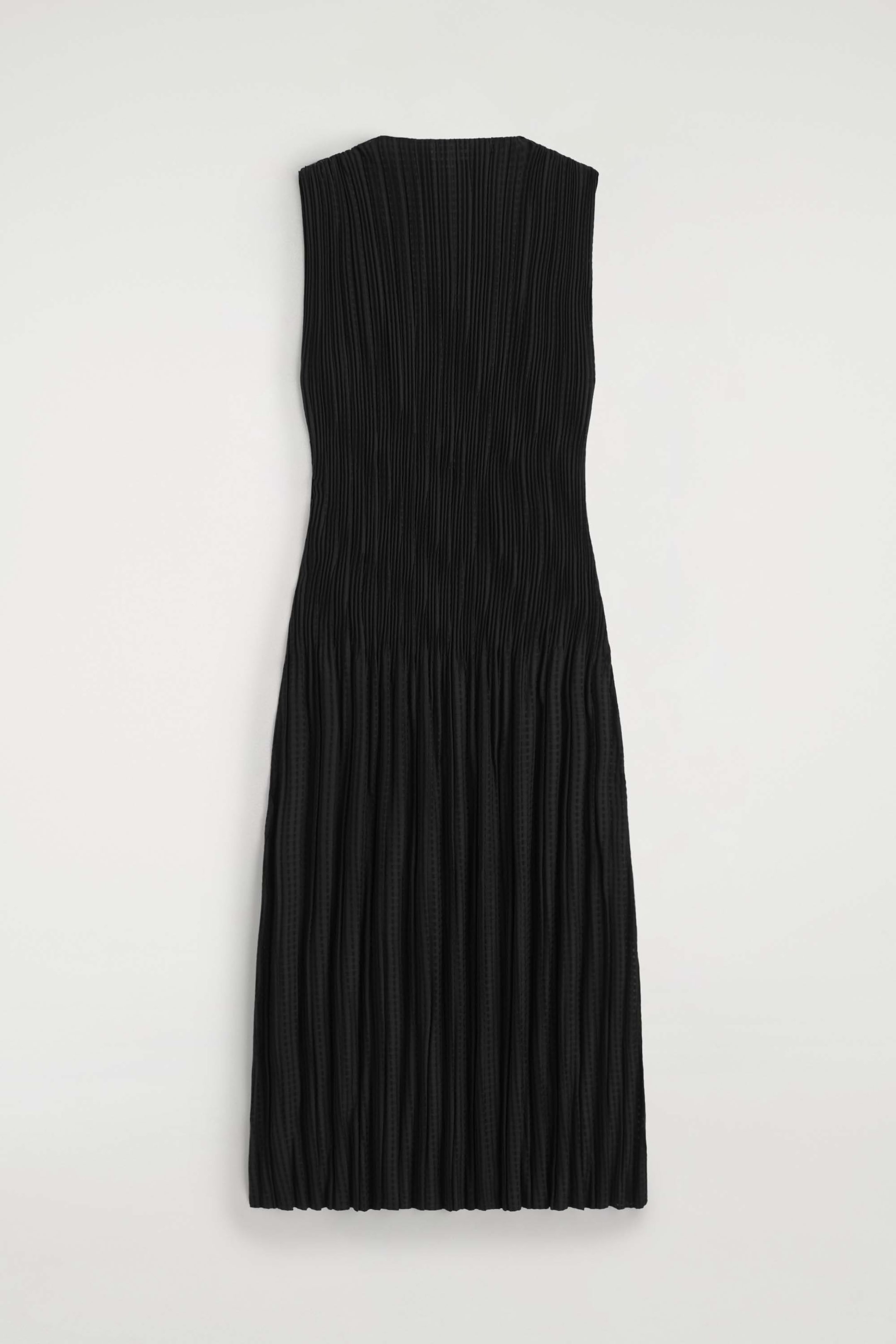 ÄRMELLOSES MAXIKLEID AUS JACQUARD MIT FALTEN