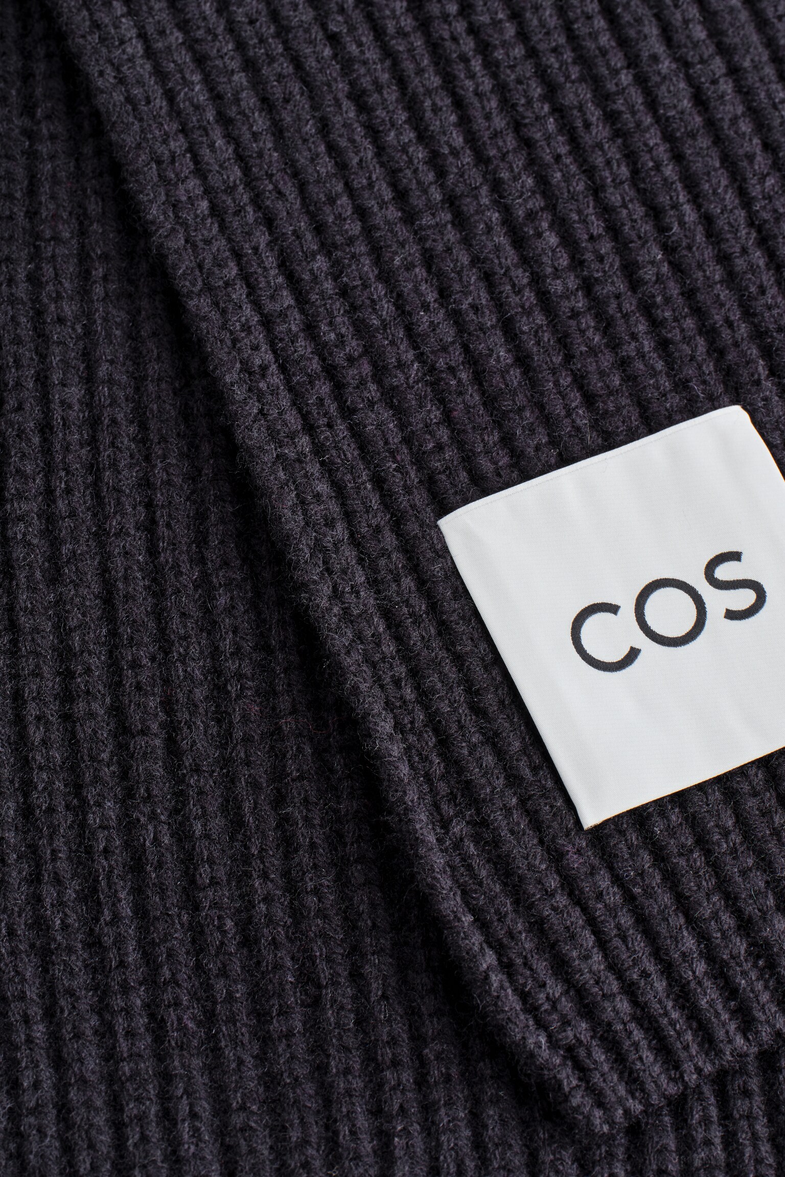 RIBBED WOOL SCARF - NAVY - 3