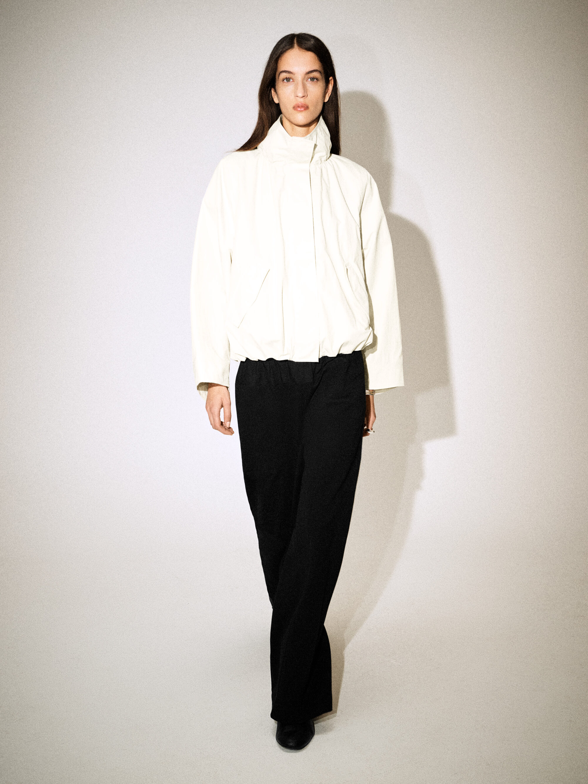 NYLON mock-NECK JACKET - CREAM | COS US