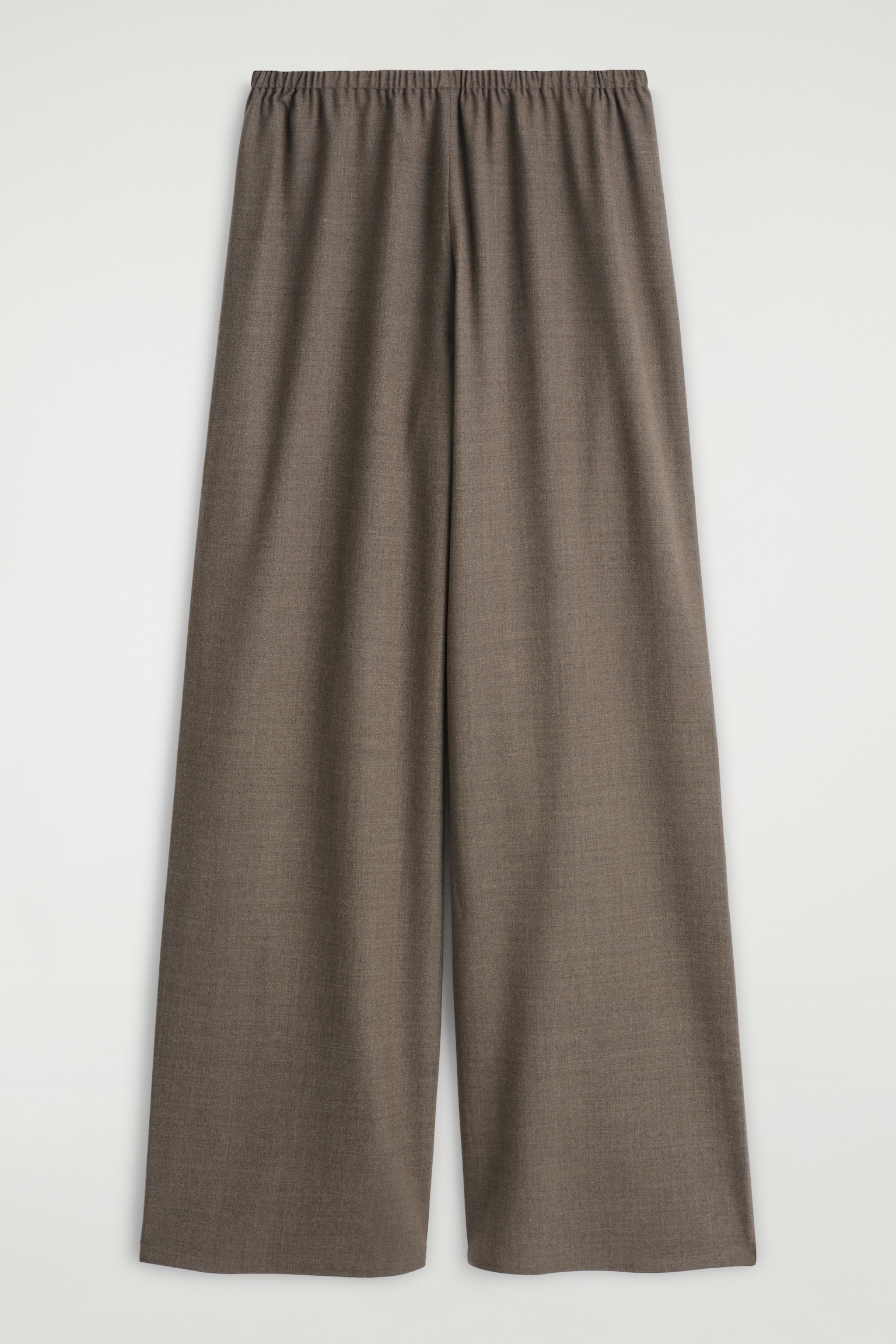 PANTALONI IN MISTO LANA A GAMBA LARGA - GRIGIO - 2