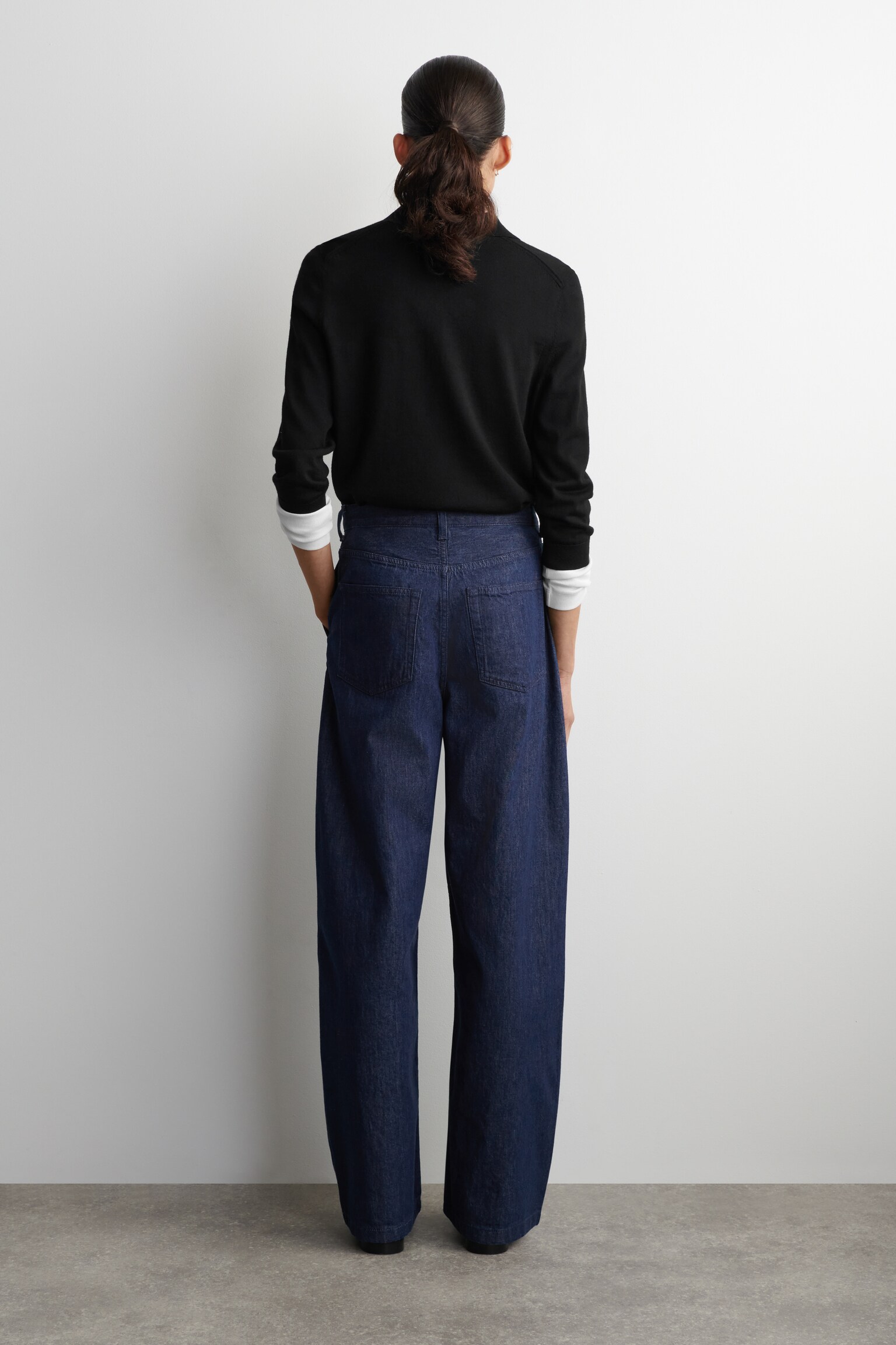 PANTALÓN VAQUERO ANCHO - AZUL OSCURO - 4
