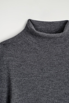 SEAMLESS MERINO WOOL TURTLENECK LONG-SLEEVED TOP — CHARCOAL MÉLANGE 7