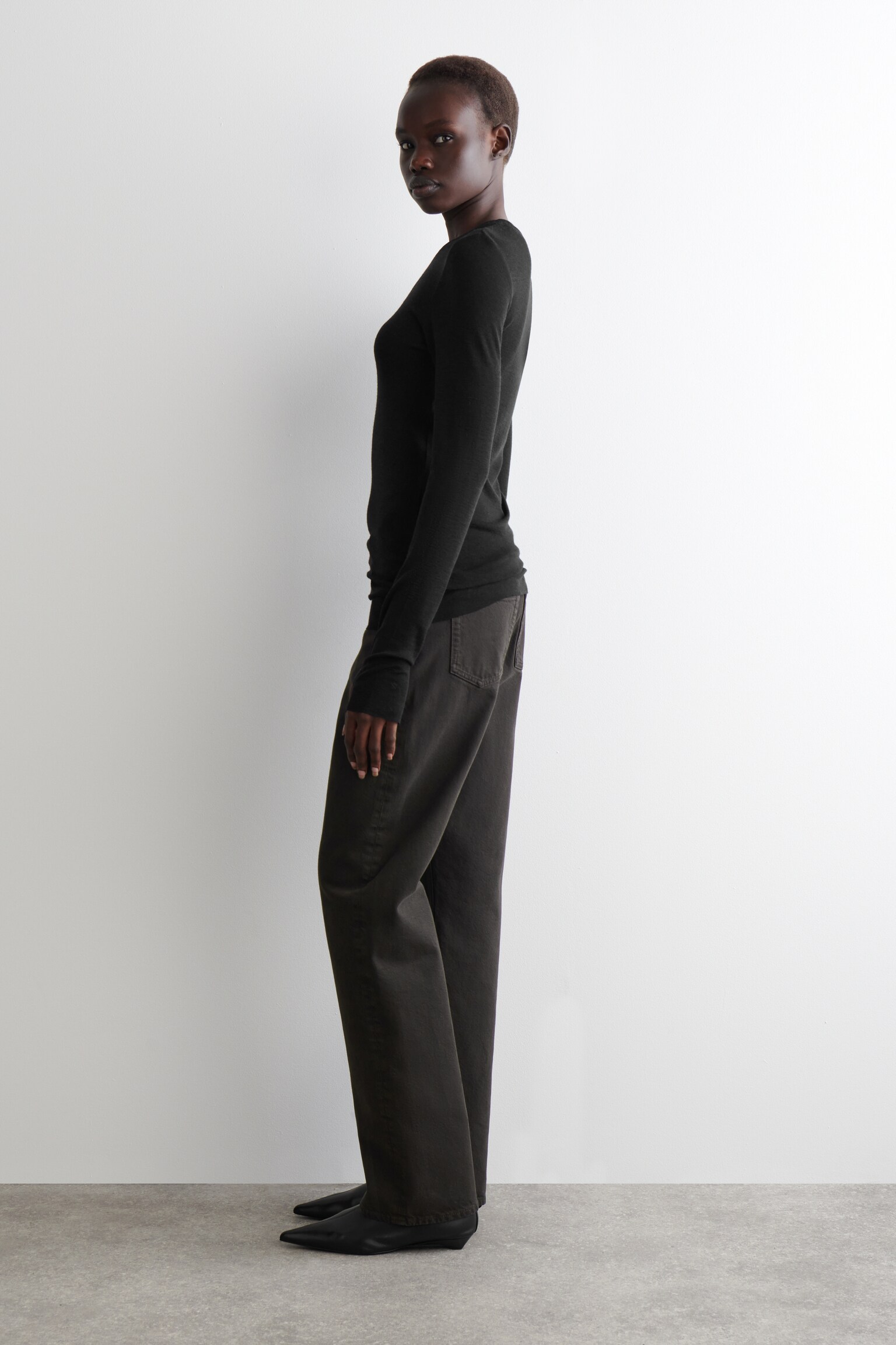 CREW-NECK MERINO WOOL TOP - BLACK/OFF-WHITE/MULTICOLOURED - 4