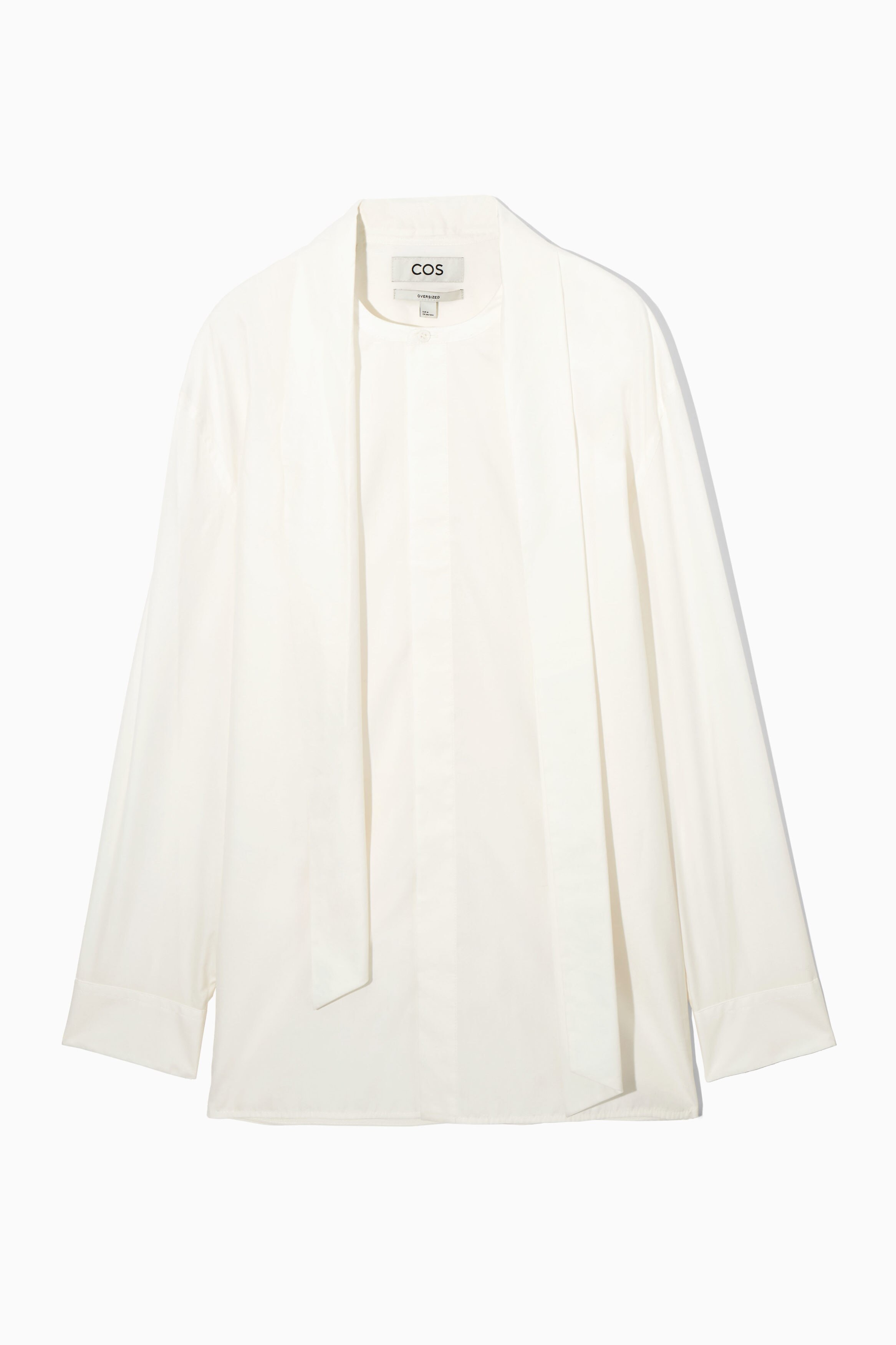 TIE-NECK FORMAL SHIRT - OVERSIZED - WHITE | COS