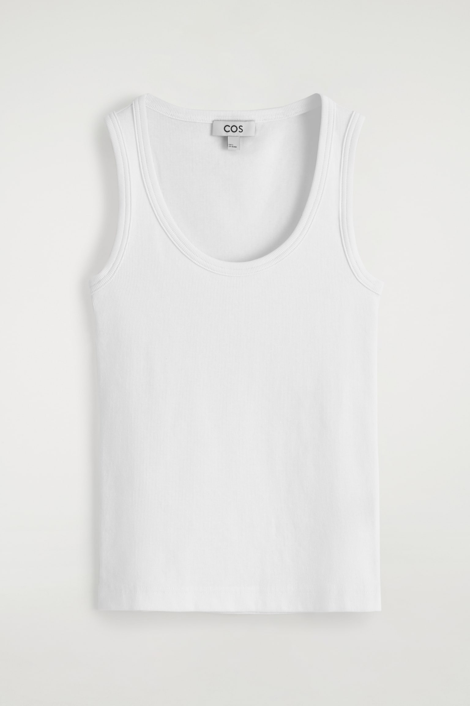 RIBBED SCOOP-NECK TANK TOP - WHITE/BLUE/RED - 2
