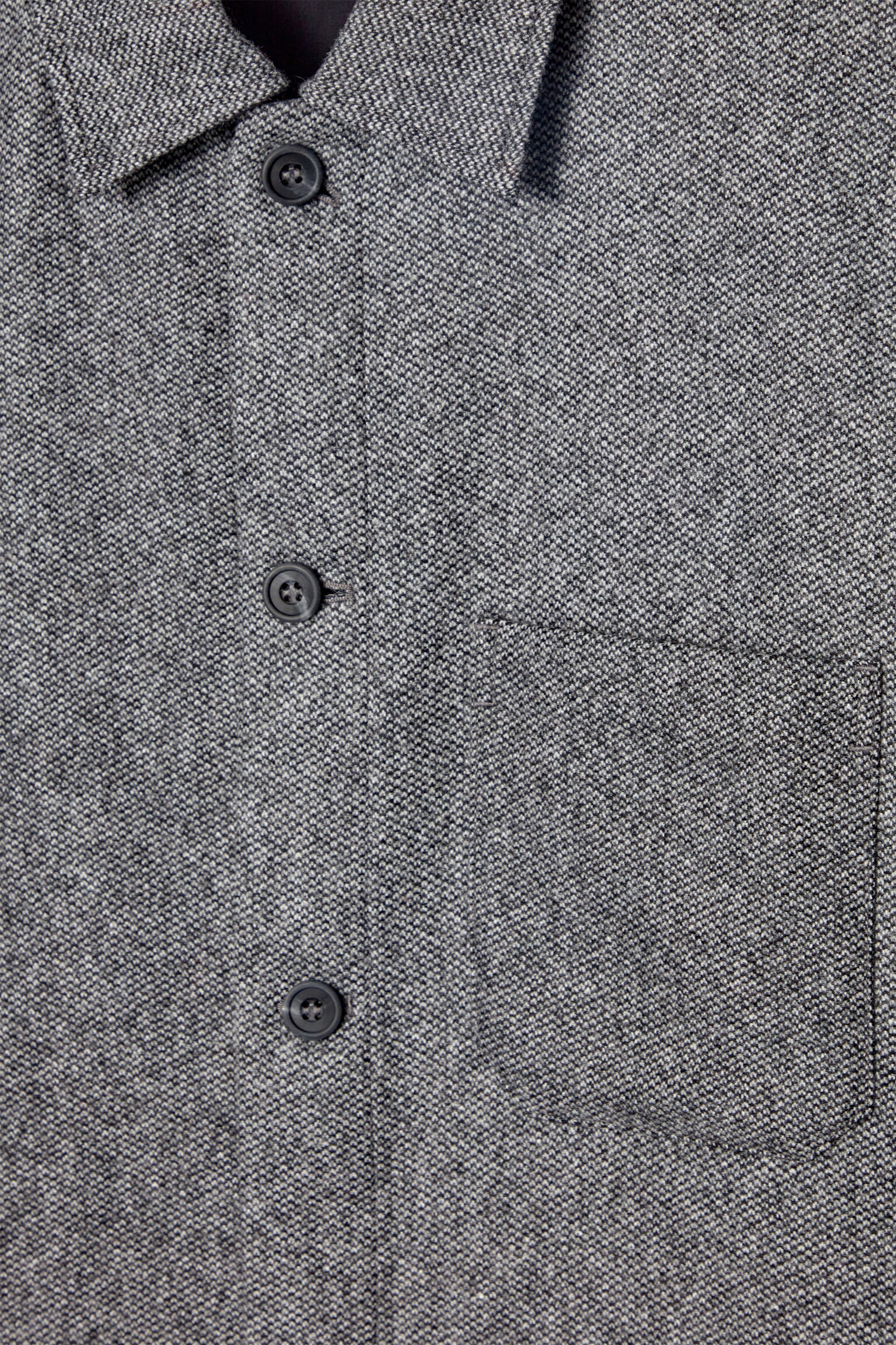 SURCHEMISE EN LAINE MÉLANGÉE TEXTURÉE - GRIS - 3
