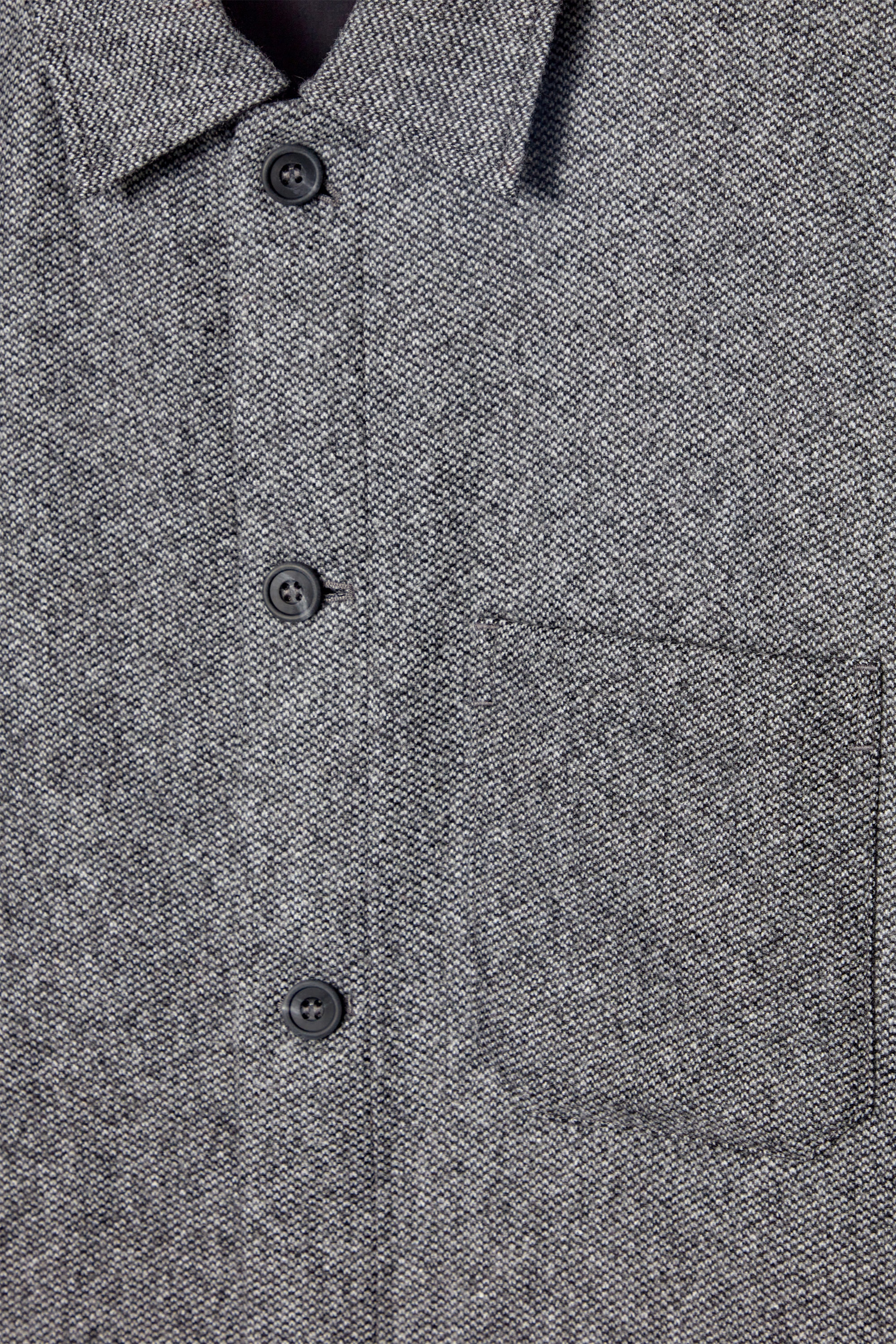 TEXTURED WOOL-BLEND OVERSHIRT - GREY | COS