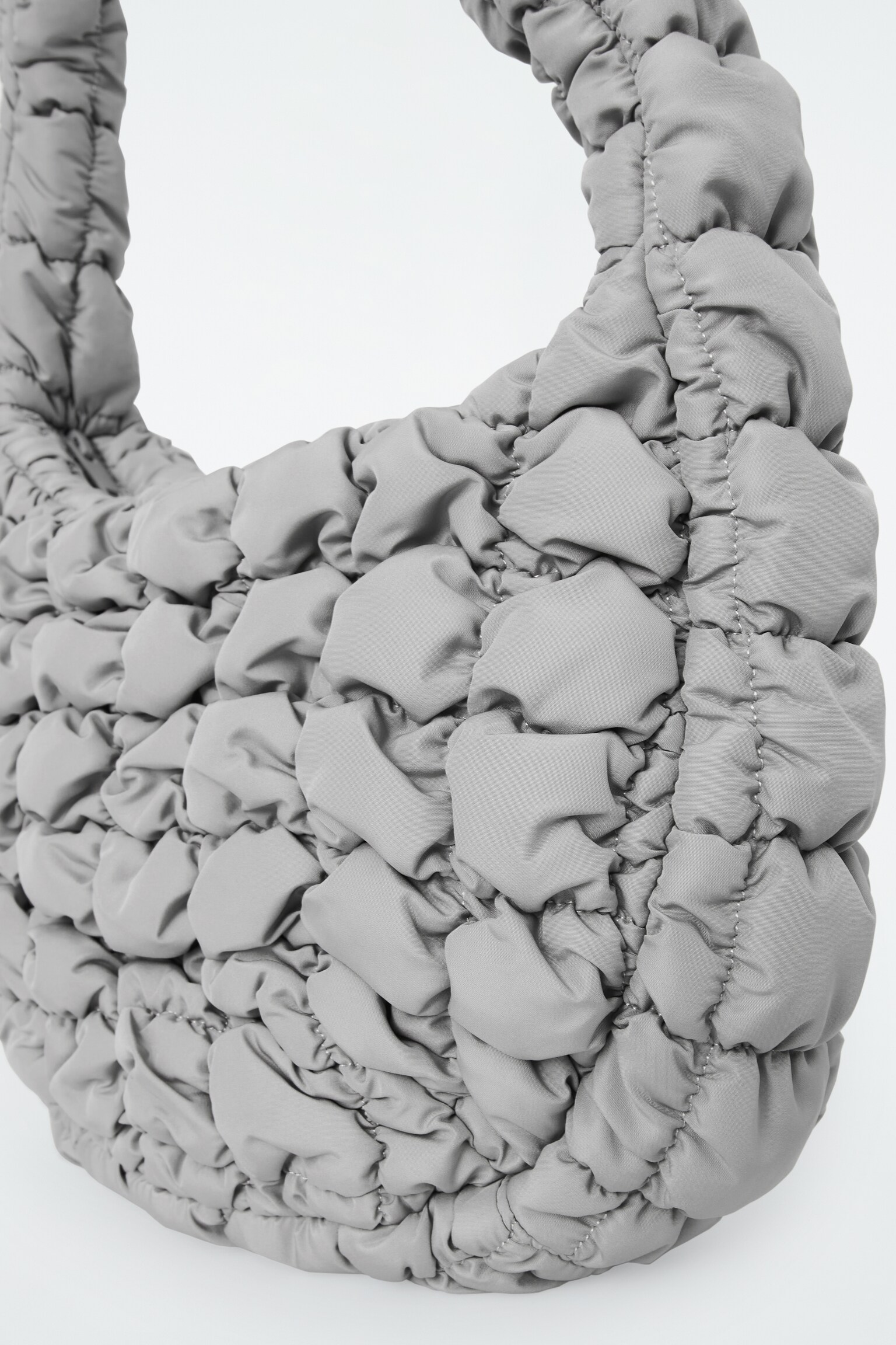 QUILTED MINI BAG - GREY/DARK BROWN/OFF-WHITE/BLACK/SILVER/LIGHT BLUE - 3