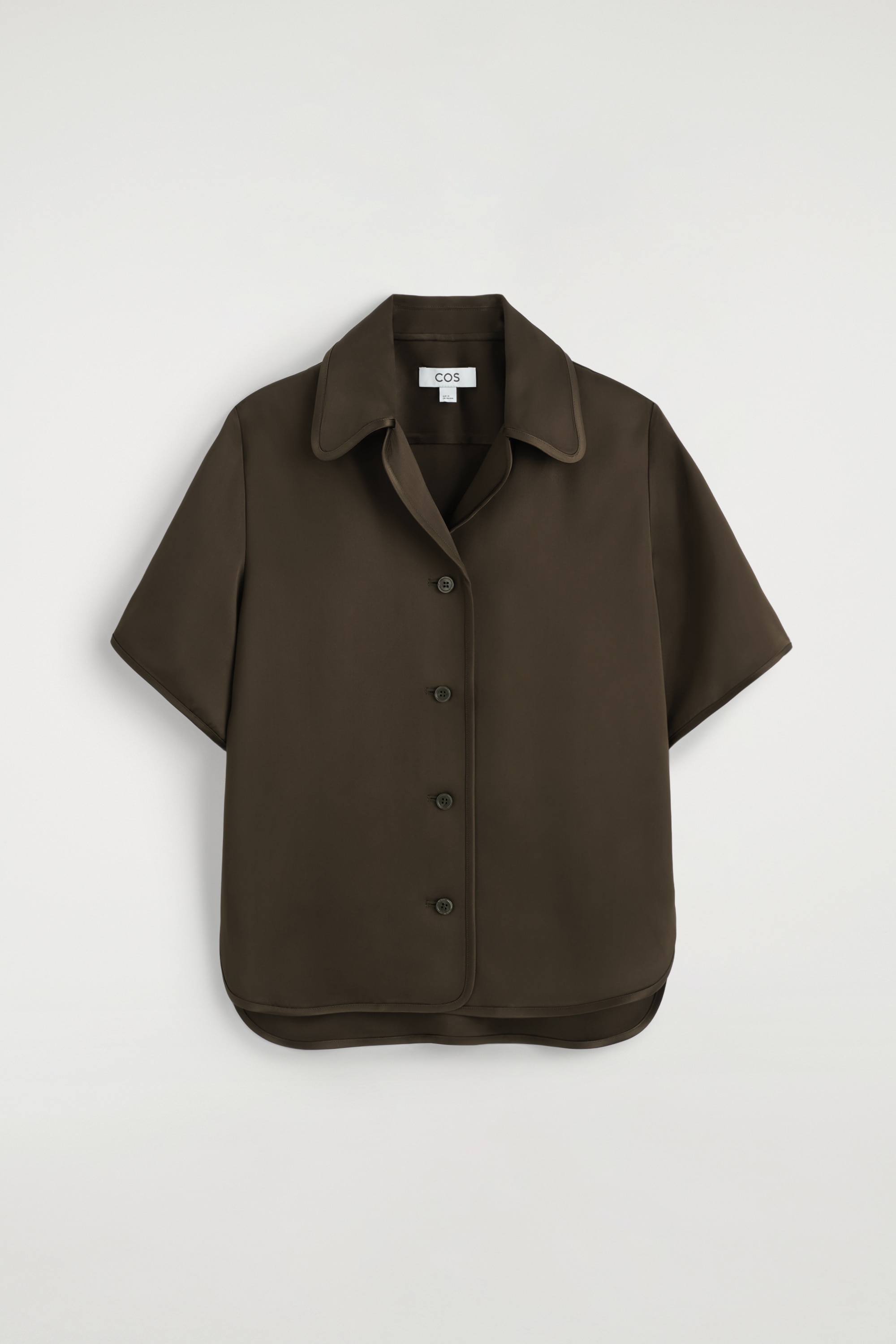 CAMICIA IN RASO CON PROFILI A CONTRASTO - MARRONE/CREMA / MARRONE