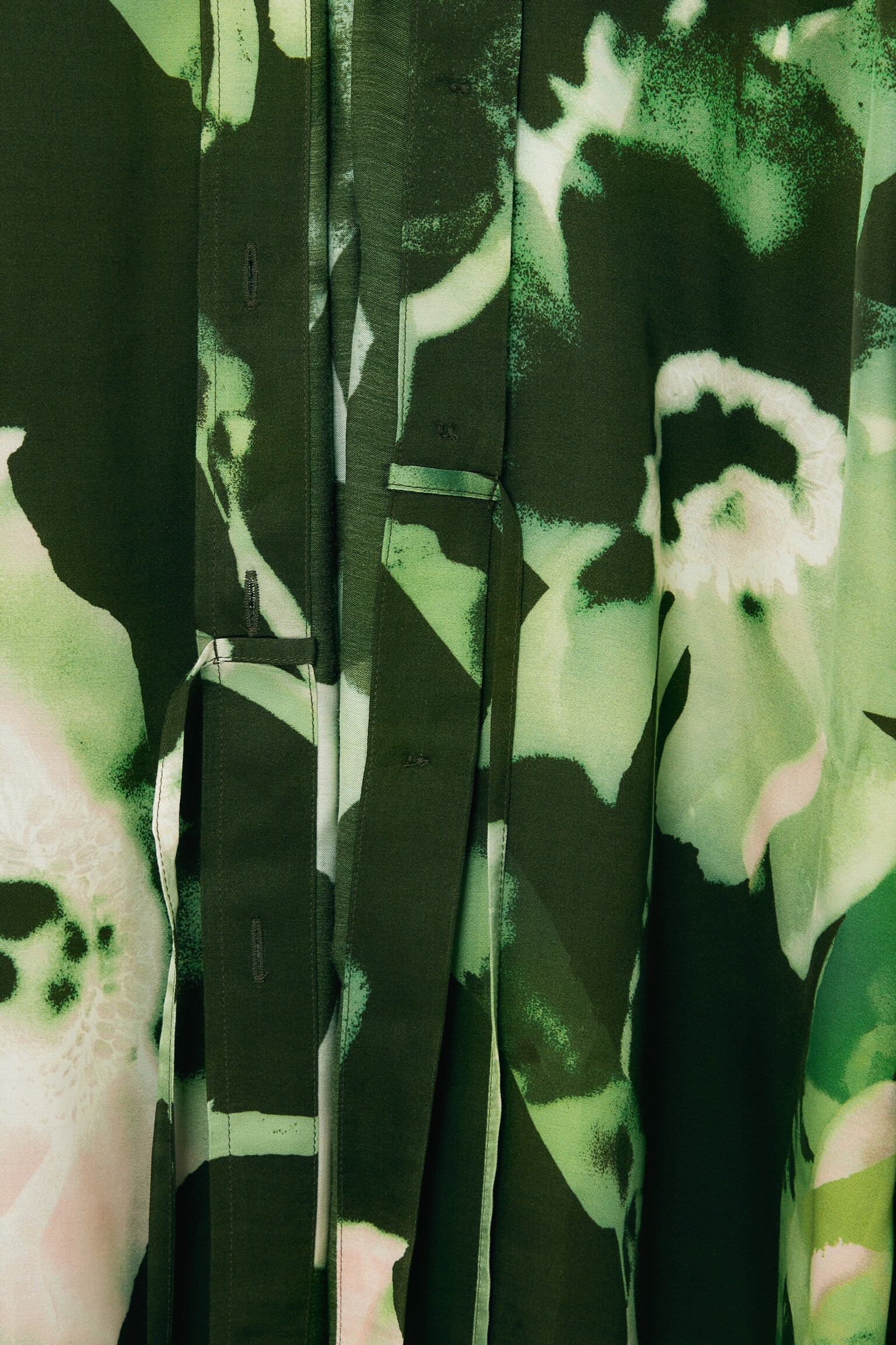 CHEMISIER CACHE-CŒUR OVERSIZE - NOIR / IMPRIMÉ FLORAL - 3