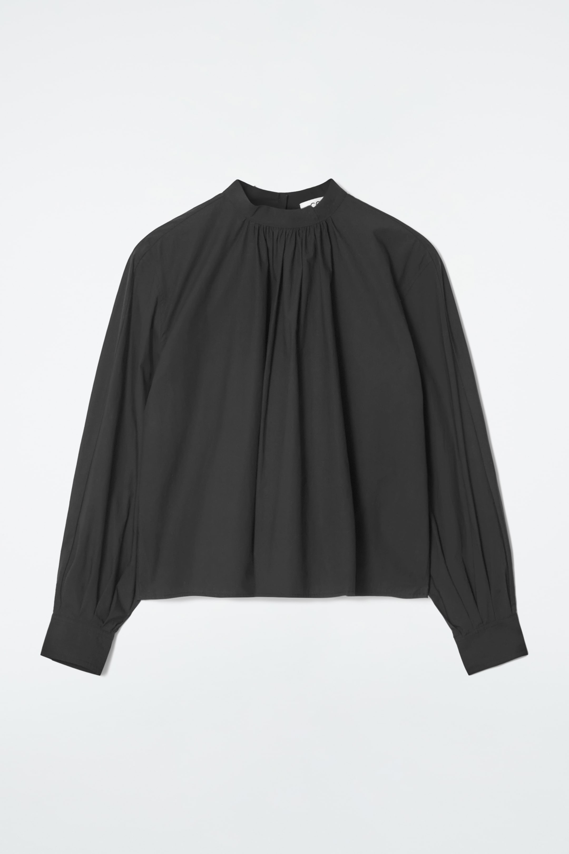 View larger image: GATHERED COTTON BLOUSE - BLACK - Ladies | H&M GB 1