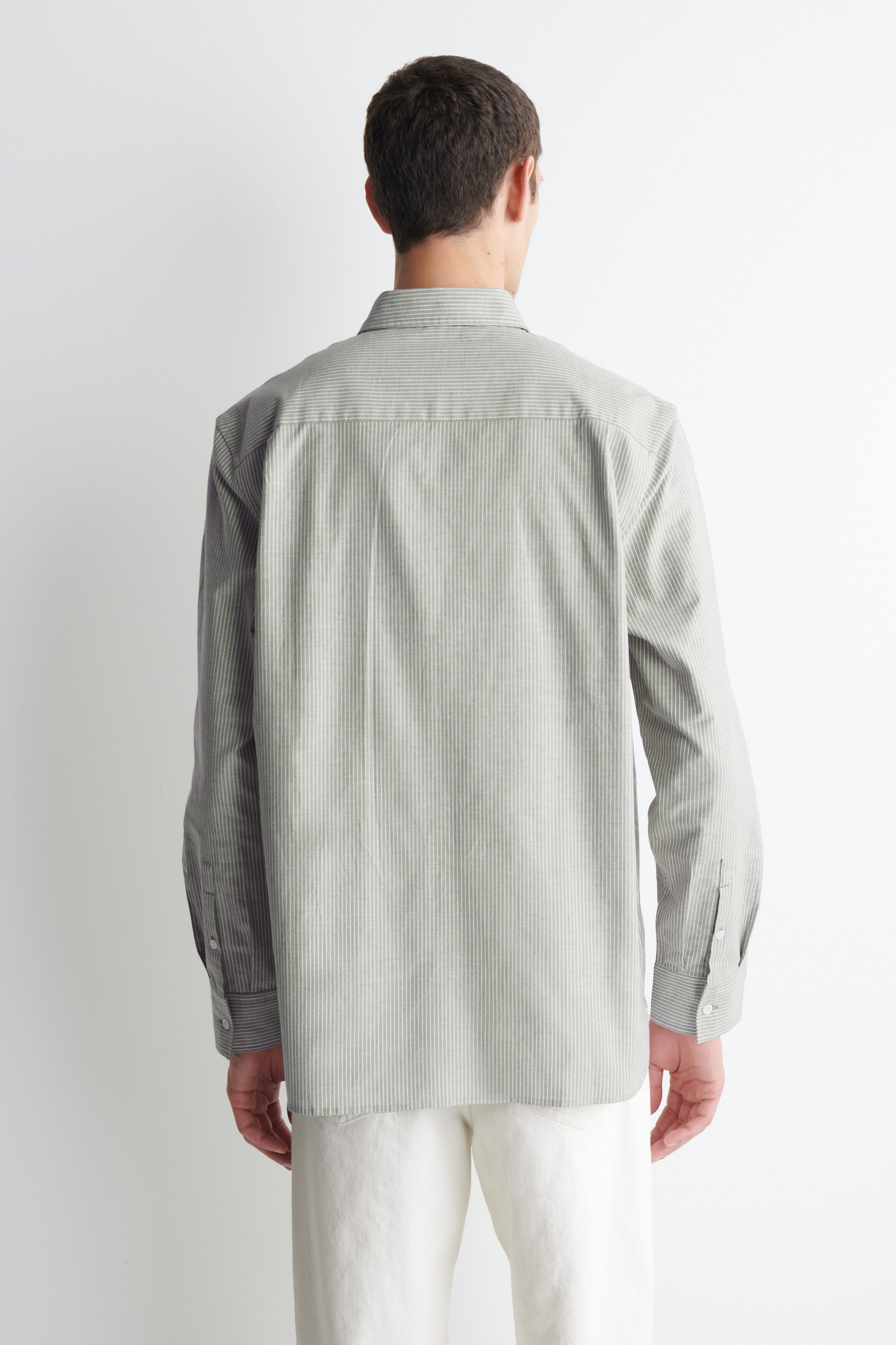 COTTON OXFORD SHIRT - GREEN / WHITE / STRIPED | COS US