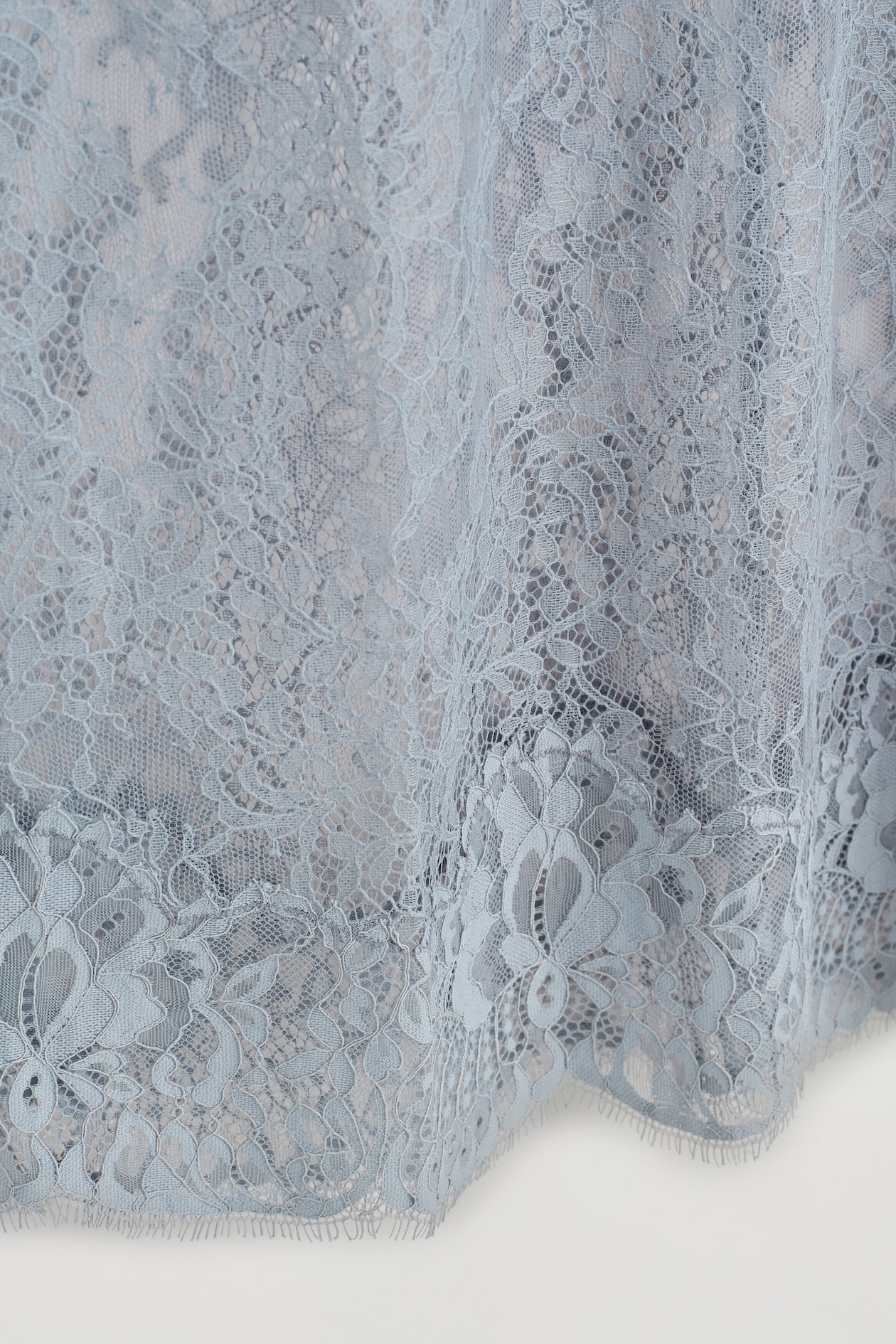 LACE MIDI SKIRT — LIGHT BLUE
