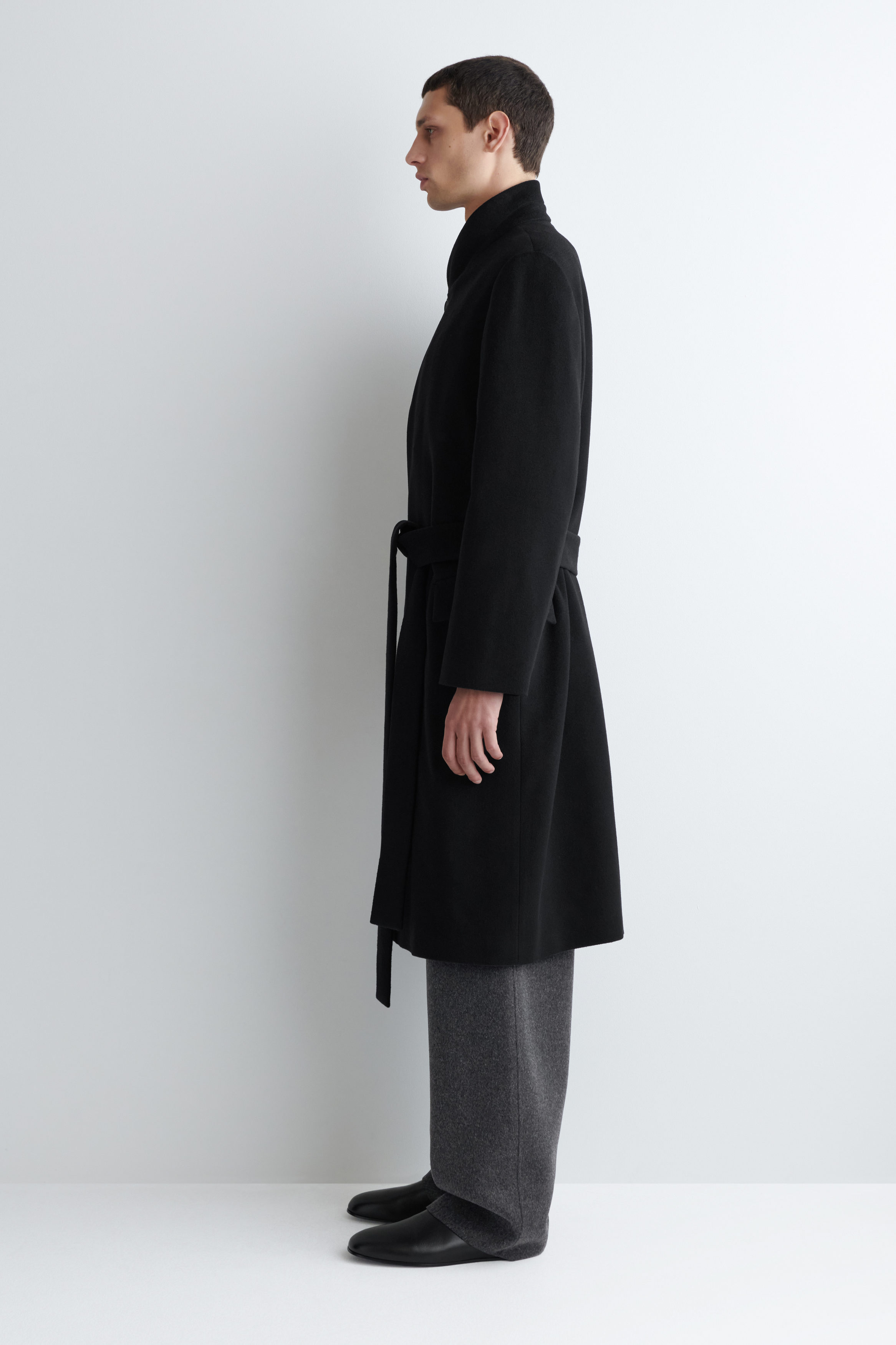 パンダ sevendot Wool Tailored Coat Women's Rose-Midi Length Belted