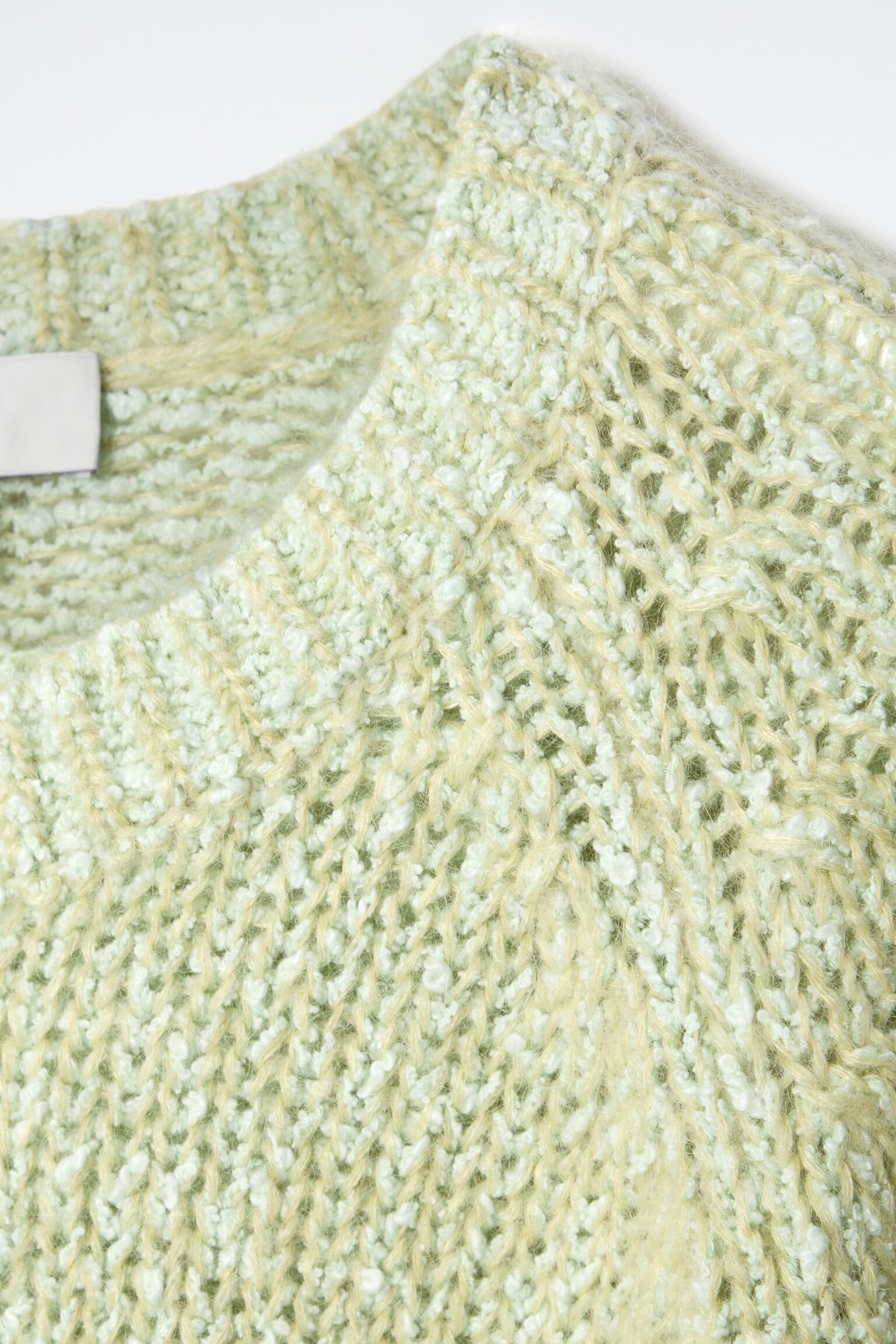 MAGLIONE IN MISTO MOHAIR SCREZIATO - VERDE MÉLANGE - 7
