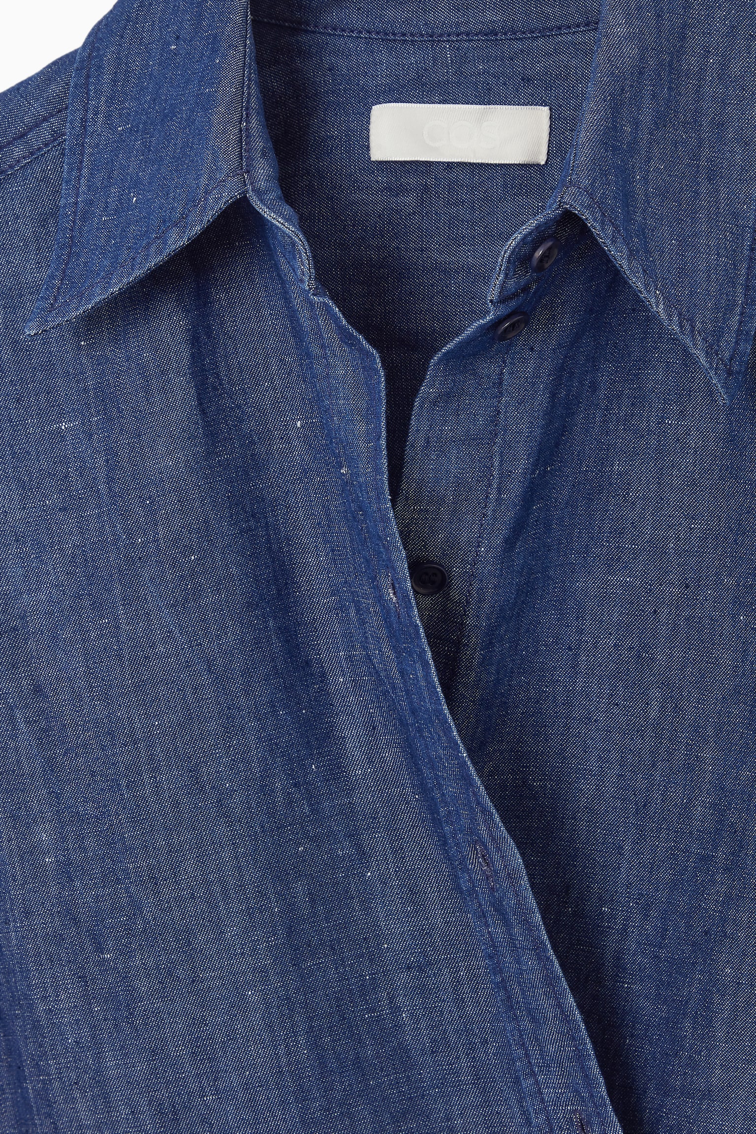 REGULAR DENIM WRAP SHIRT - BLUE - 2