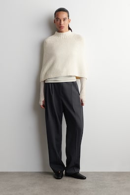 MERINO-CASHMERE CAPE — CREAM 2