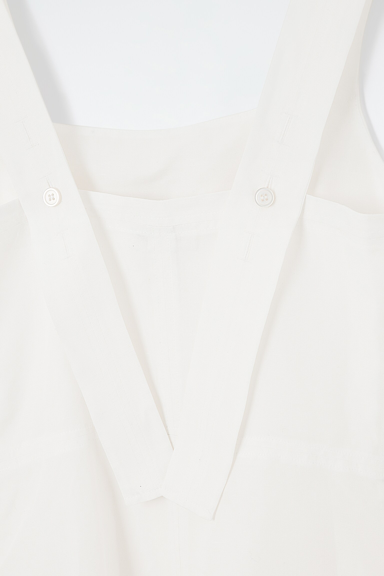 SQUARE-NECK MINI PINAFORE DRESS - WHITE/BLACK - 2