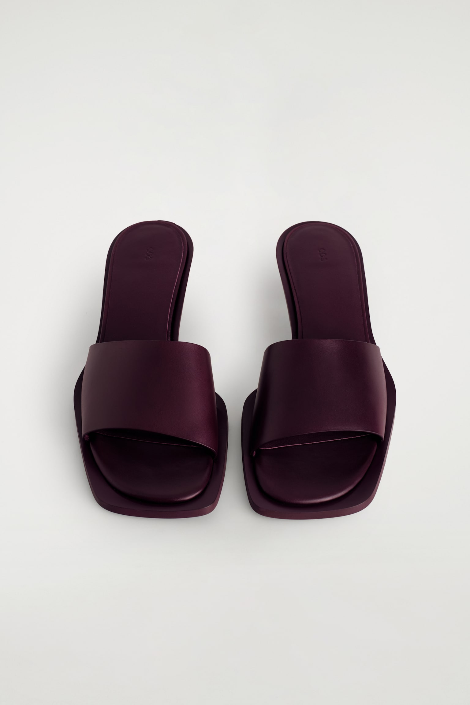 KOŽENÉ MULE S JEHLOVÝM PODPATKEM - BORDEAUX/ČERNÁ - 3