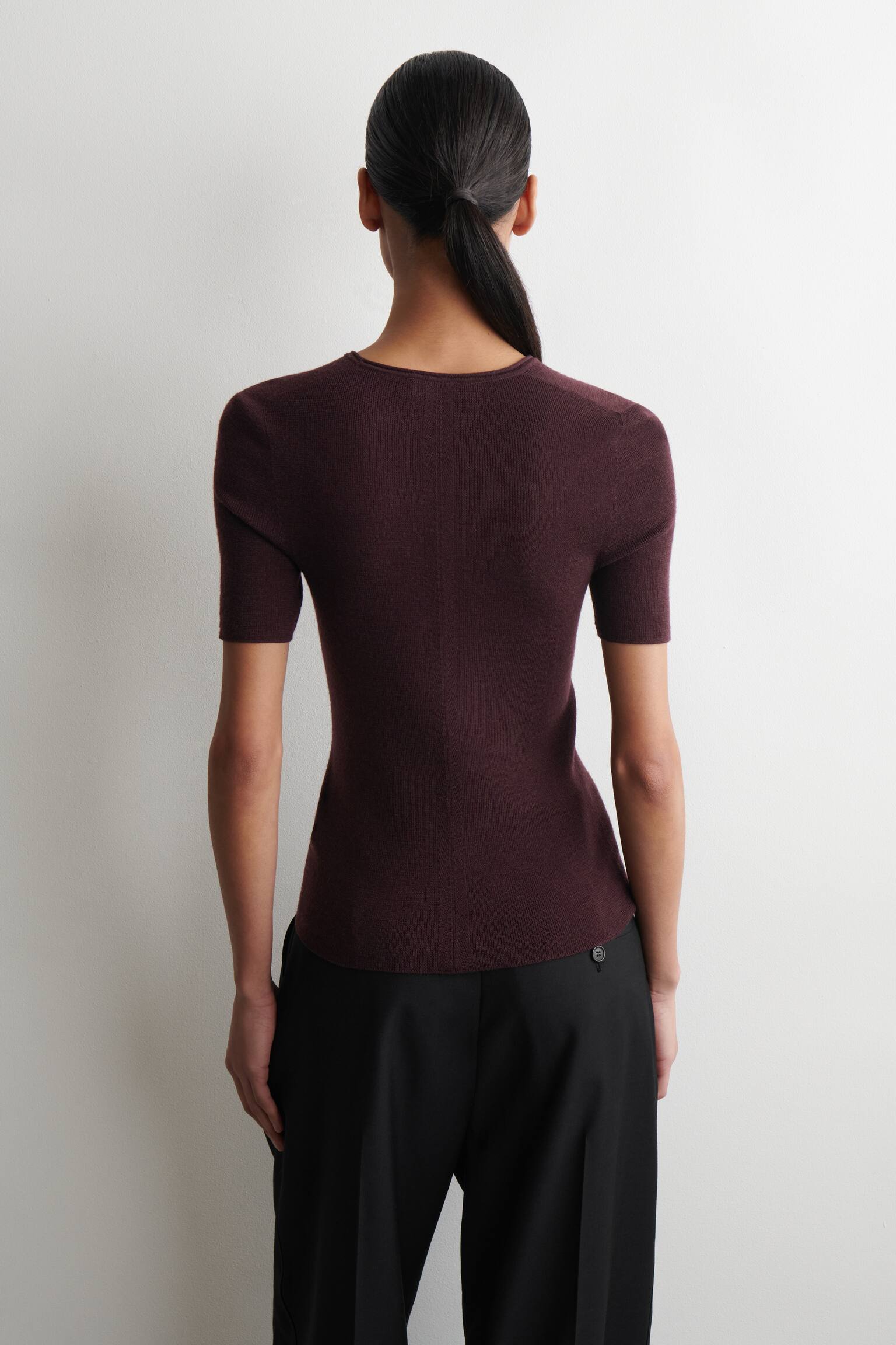 ТЕНИСКА ОТ МЕРИНОСОВА ВЪЛНА БЕЗ ШЕВОВЕ - Бордо меланж/БЕЖОВ МЕЛАНЖ/тъмносив меланж - 6