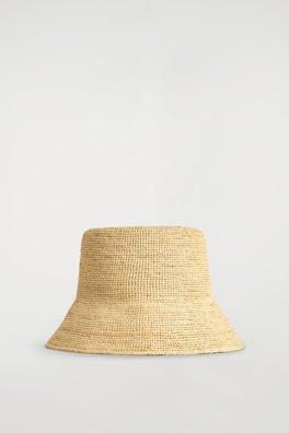 RAFFIA BUCKET HAT — BEIGE 3