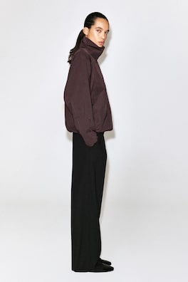 ZIP-UP BLOUSON SHIRT — BURGUNDY 4
