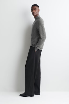 WOOL MOCK-NECK SWEATER — GRAY 4