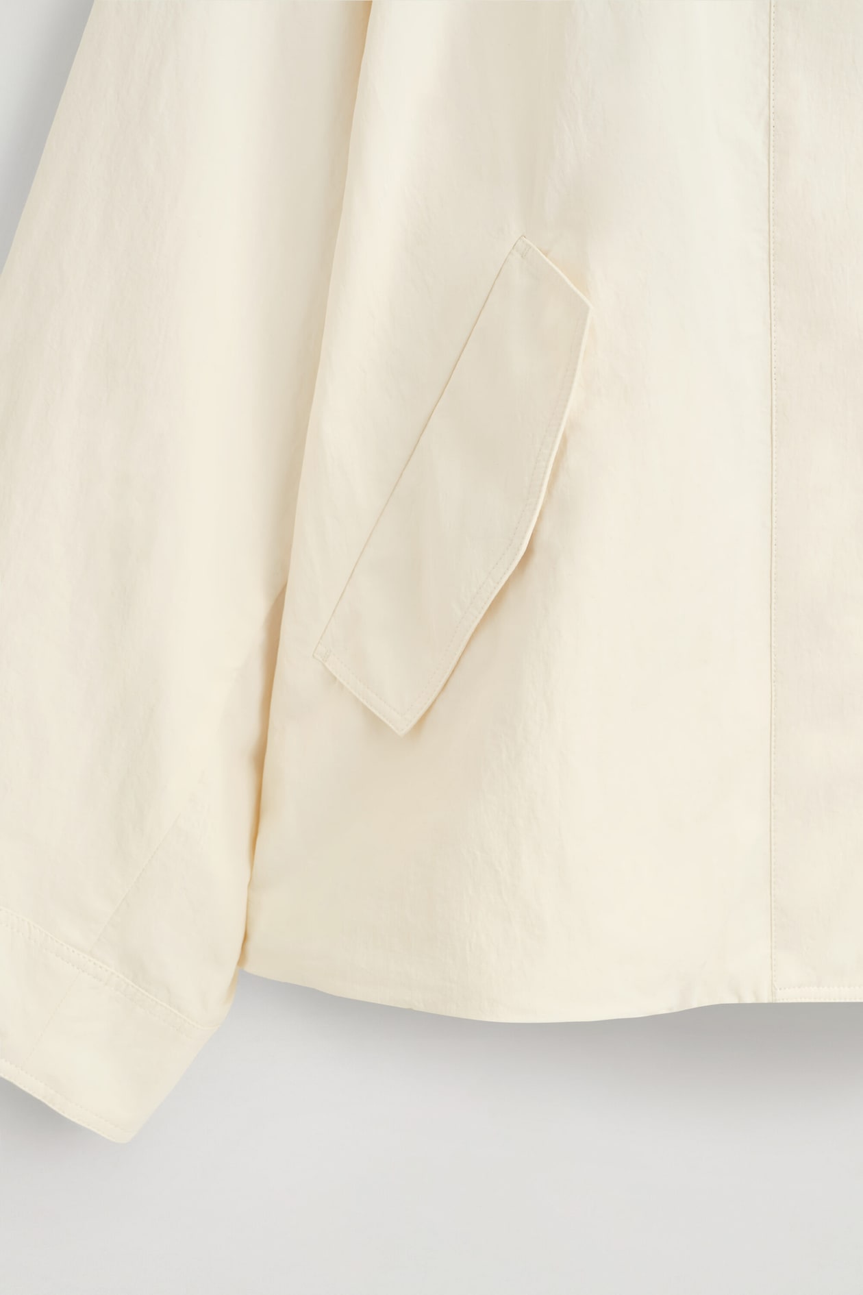 NYLON mock-NECK JACKET — OFF-WHITE