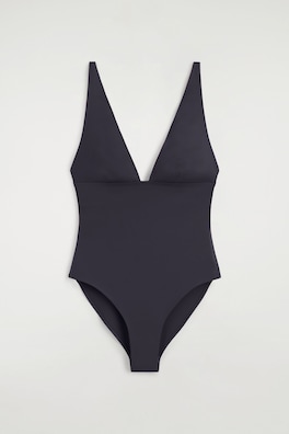 BONDED-SCUBA V-NECK SWIMSUIT — NAVY 4
