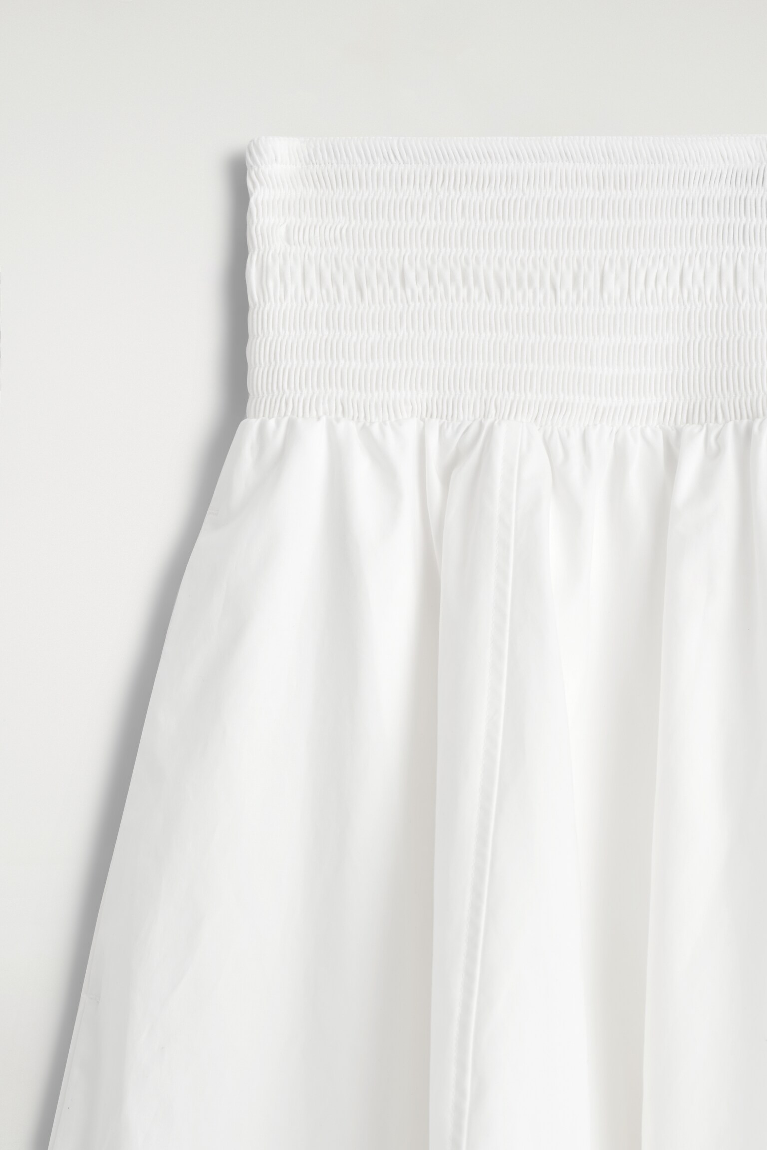 JUPE MIDI À PANNEAUX SMOCKÉS - BLANC/NOIR - 6
