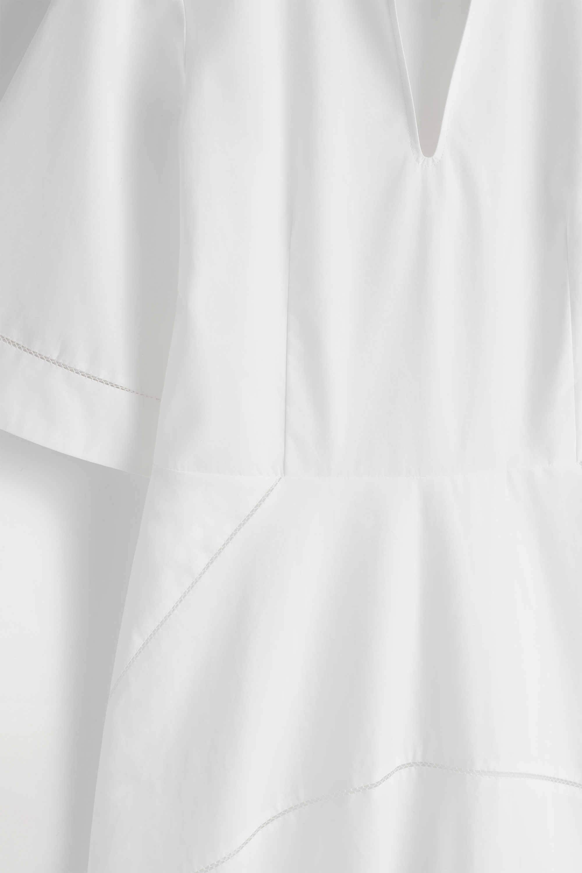 cos white cotton dress EMBROIDERED PIMA COTTON MIDI DRESS - WHITE