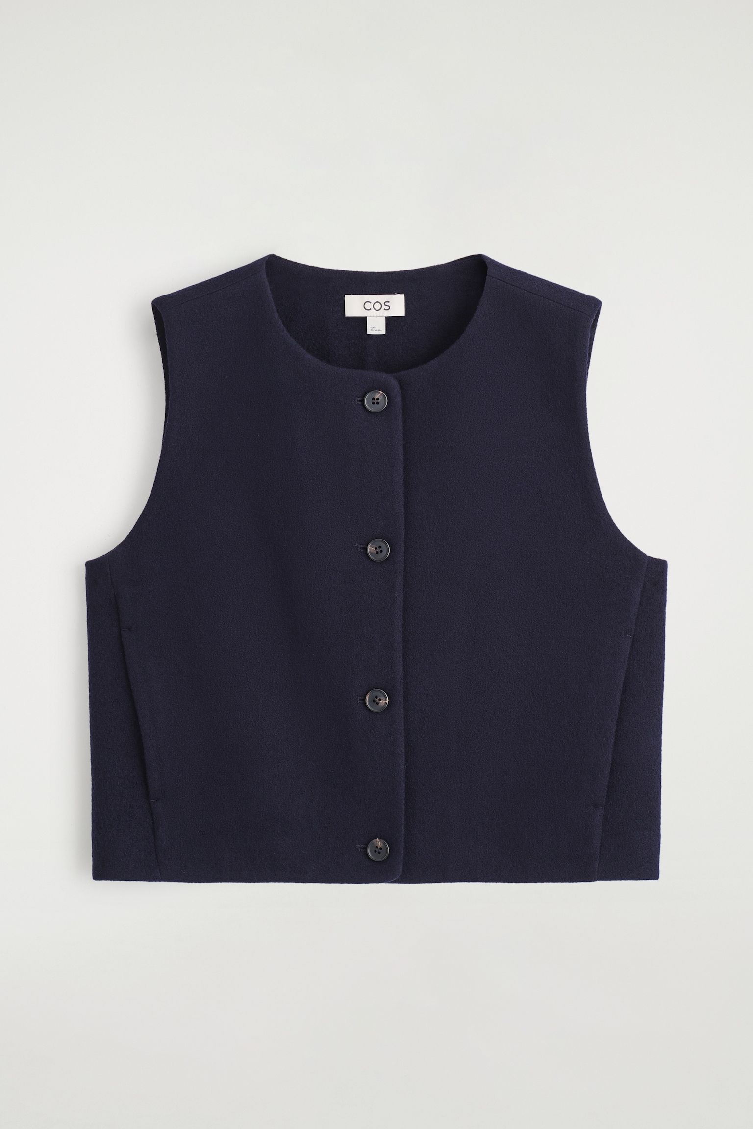 GILET EN MAILLE DE LAINE MÉRINOS BOUILLIE - BLEU MARINE - 2