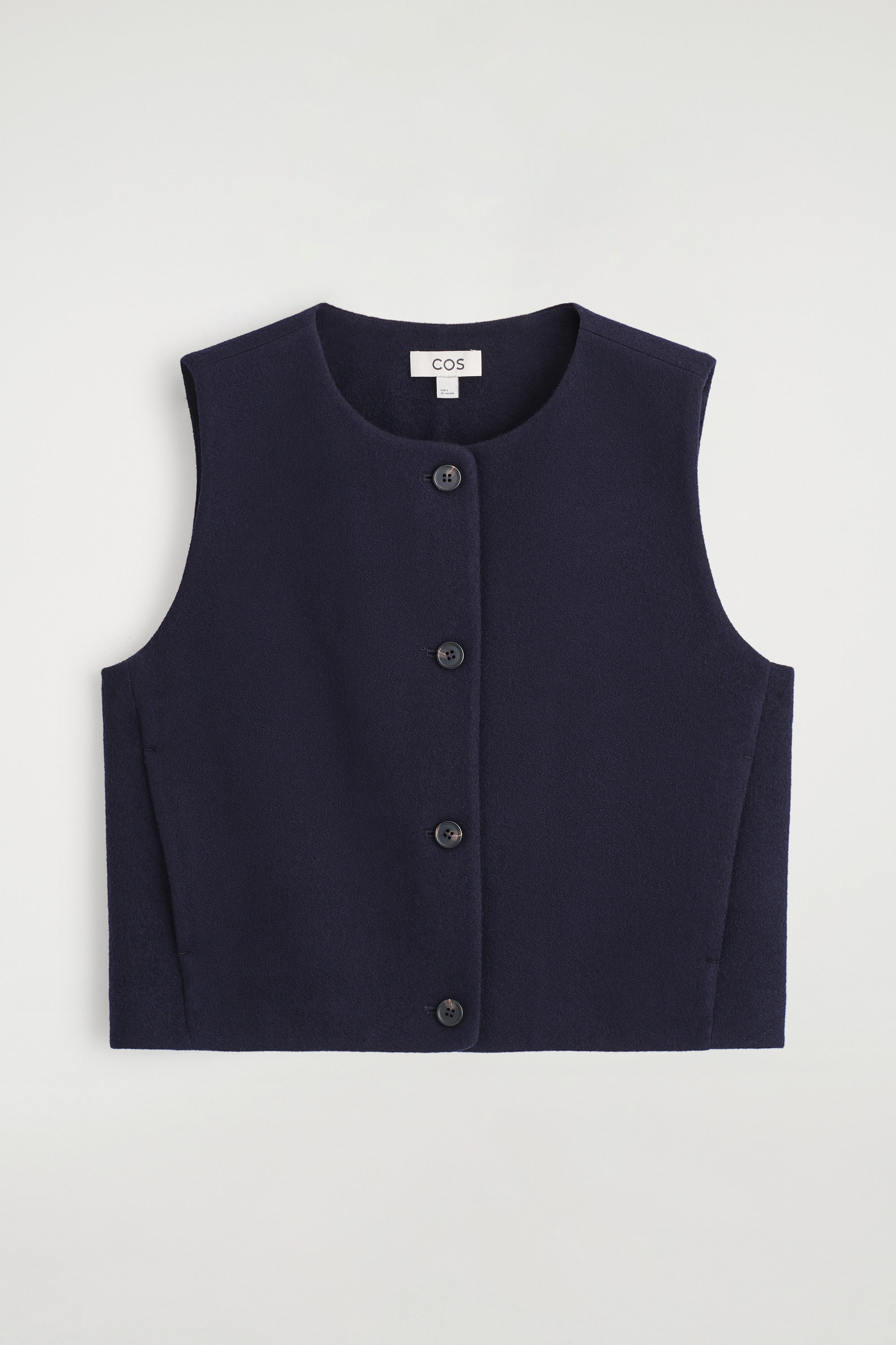 BOILED MERINO WOOL VEST - NAVY | COS US
