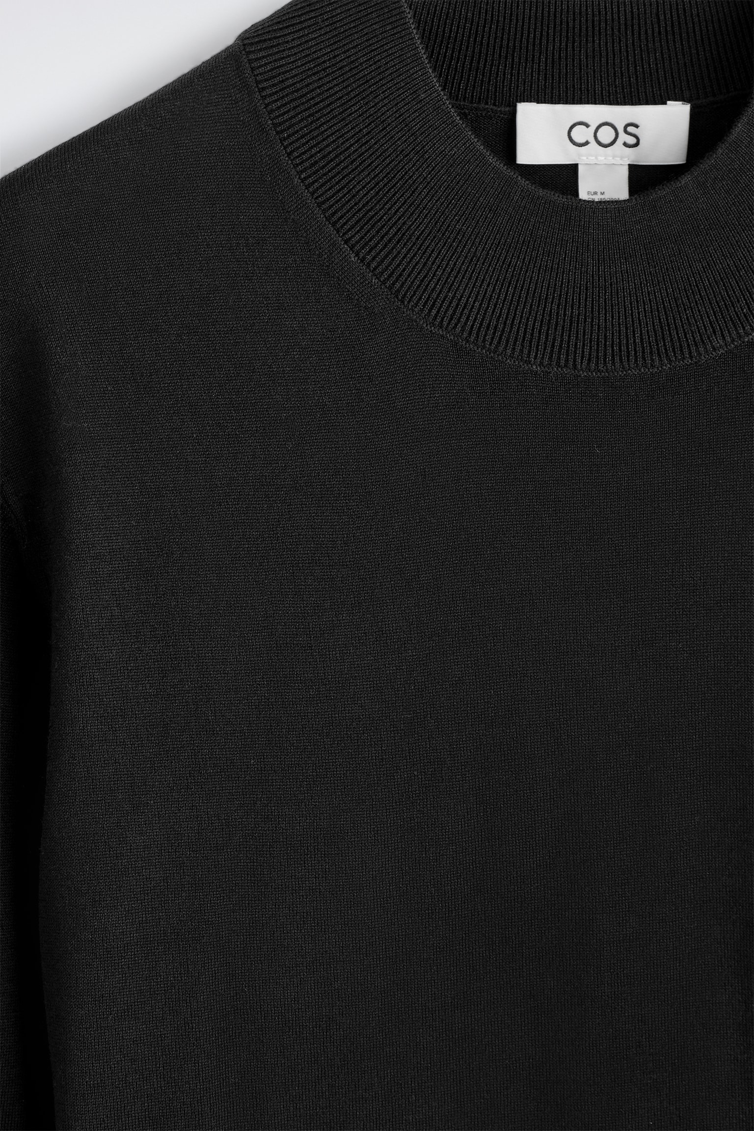 SLIM MERINO WOOL MOCK-NECK JUMPER - BLACK/TEAL - 6
