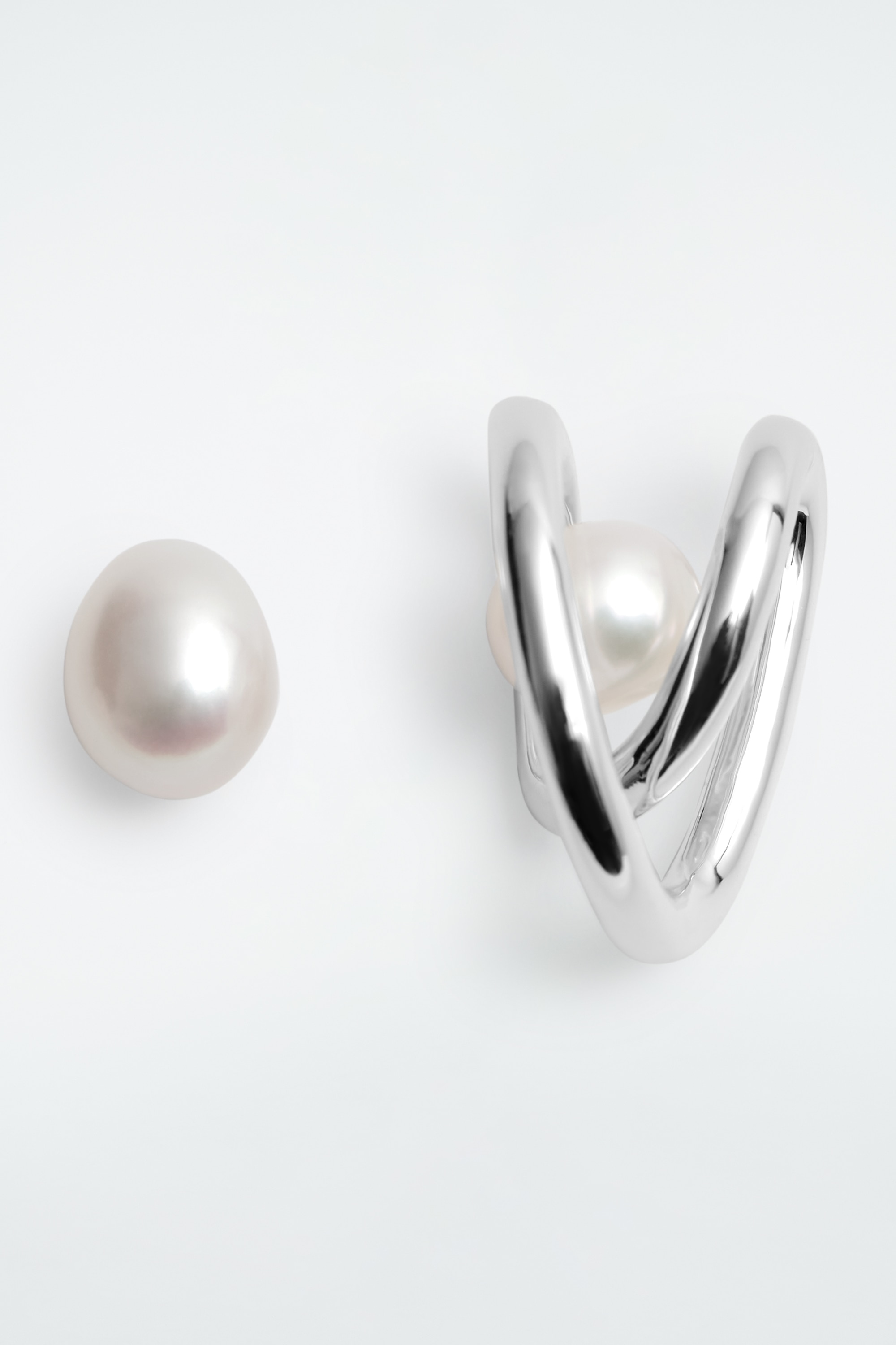 ORECCHINI DI PERLE D'ACQUA DOLCE SPAIATE - ARGENTO/ORO