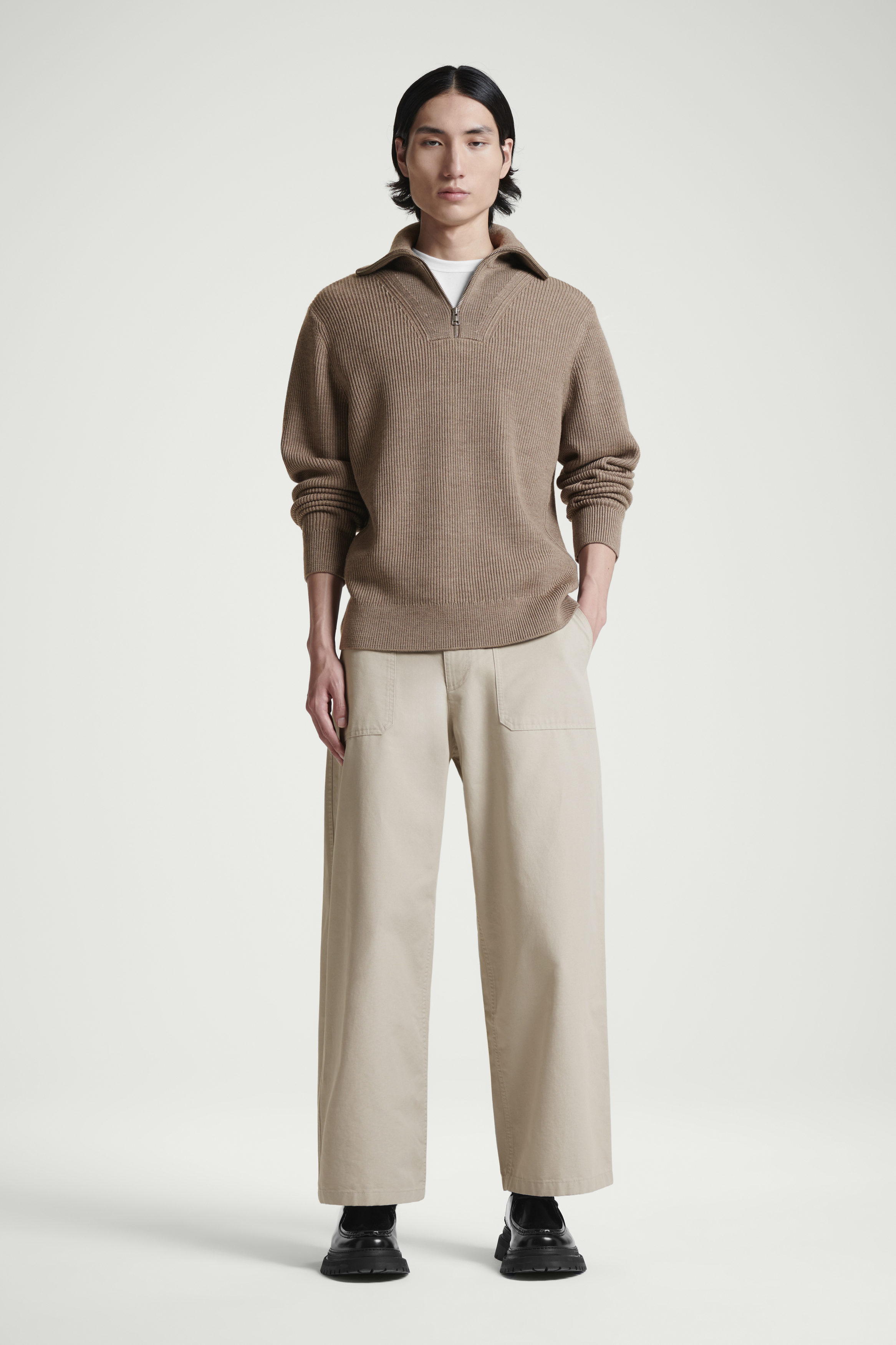 WIDE-LEG COTTON UTILITY PANTS - MOLE | COS