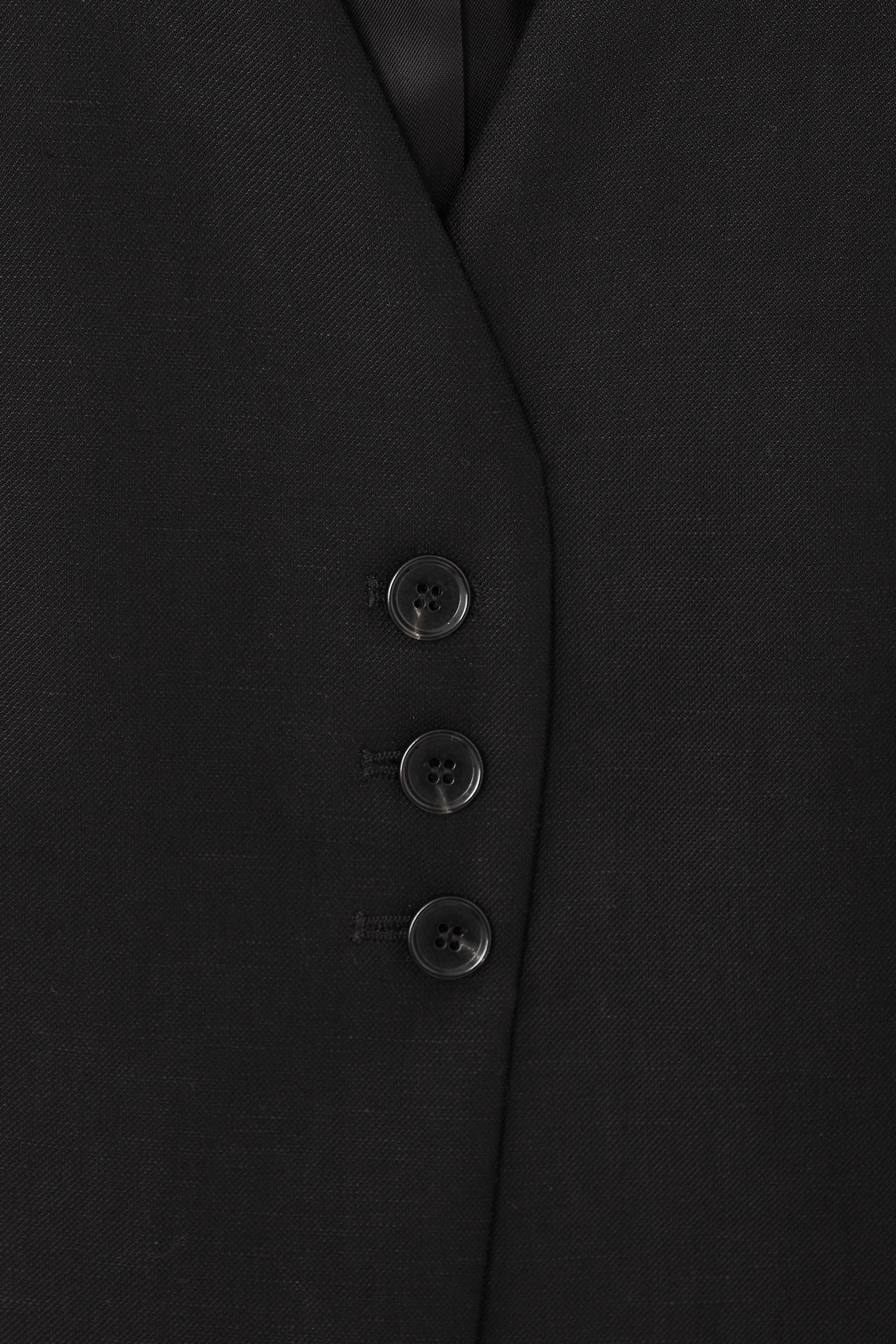 Ingrandisci l'immagine: LONGLINE LINEN-BLEND WAISTCOAT - BLACK - DONNA | H&M CH 2