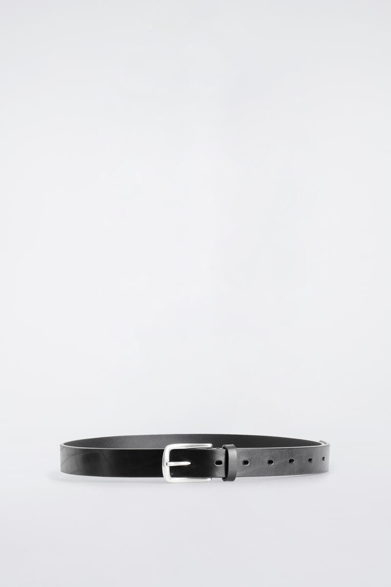Square-Buckle Leather Belt