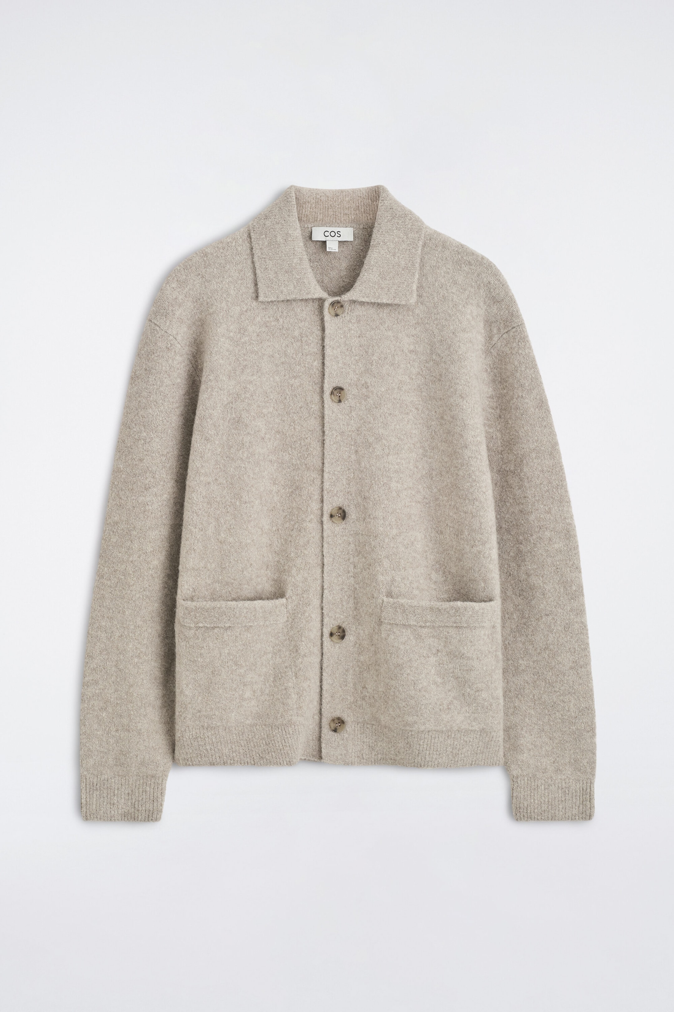 TEXTURED COLLARED CARDIGAN