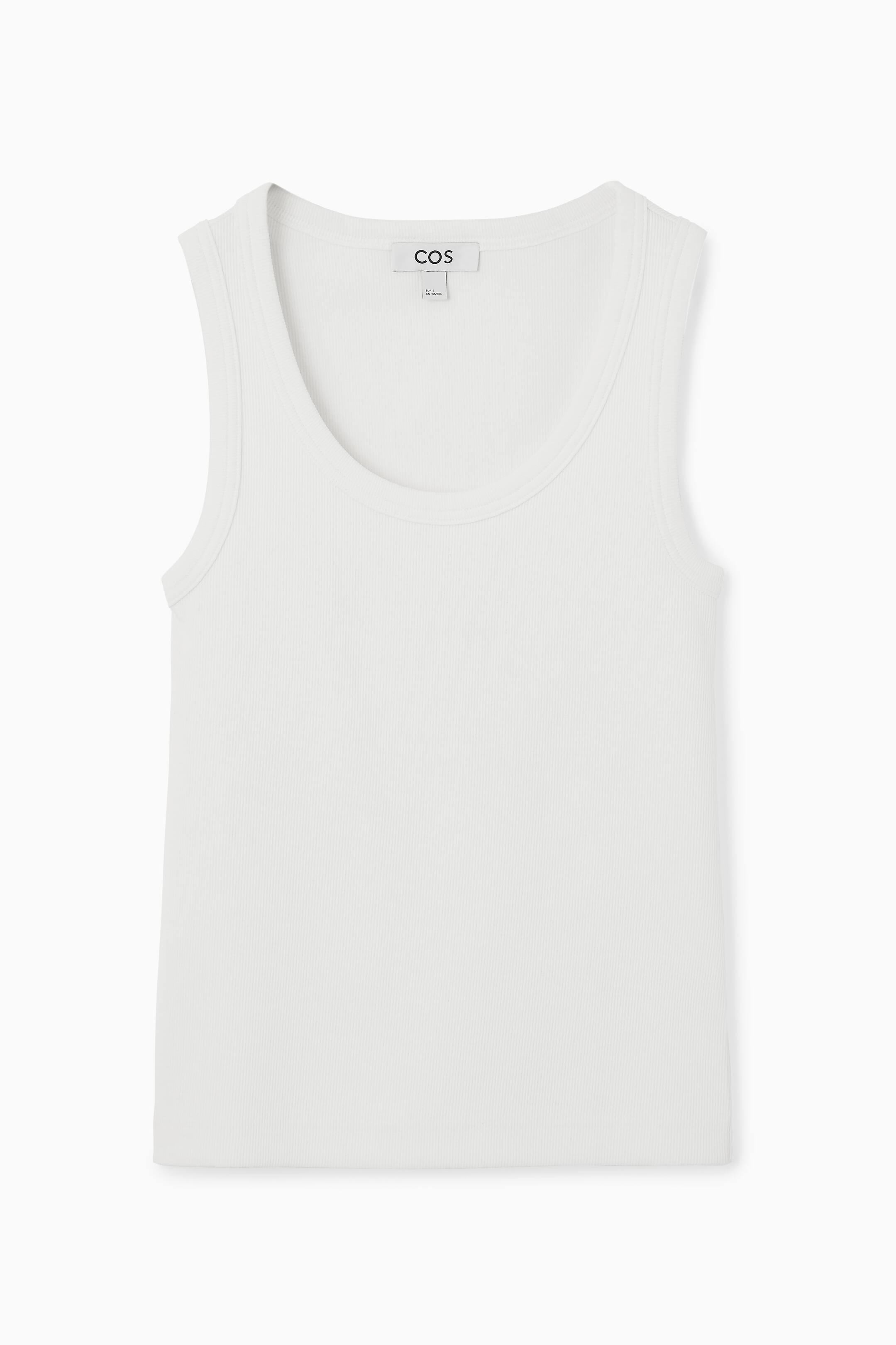 View larger image: SCOOP-NECK RIBBED TANK TOP - WHITE - Ladies | H&M GB 1