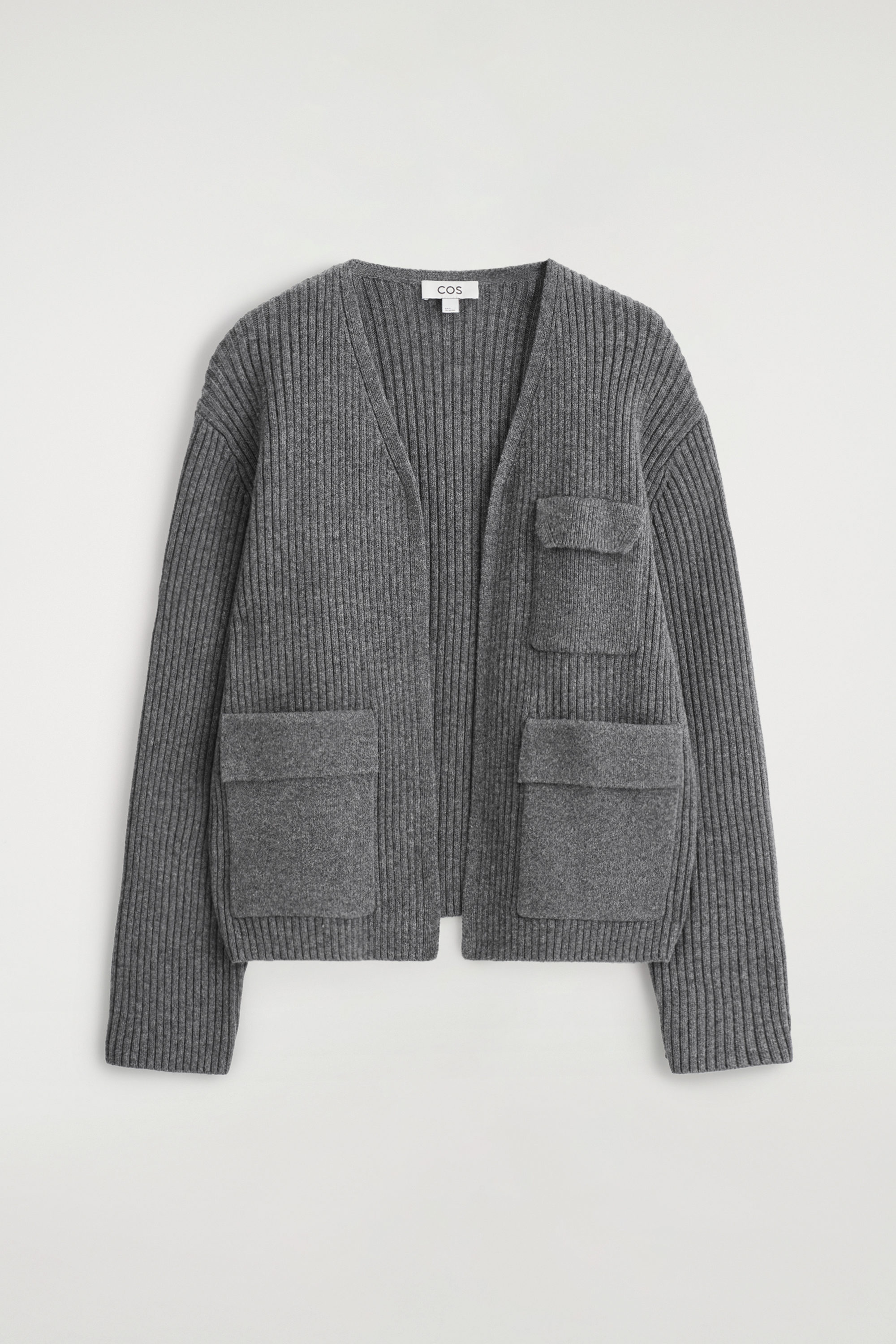 CROPPED ALPACA-BLEND CARDIGAN - TAUPE MÉLANGE | COS