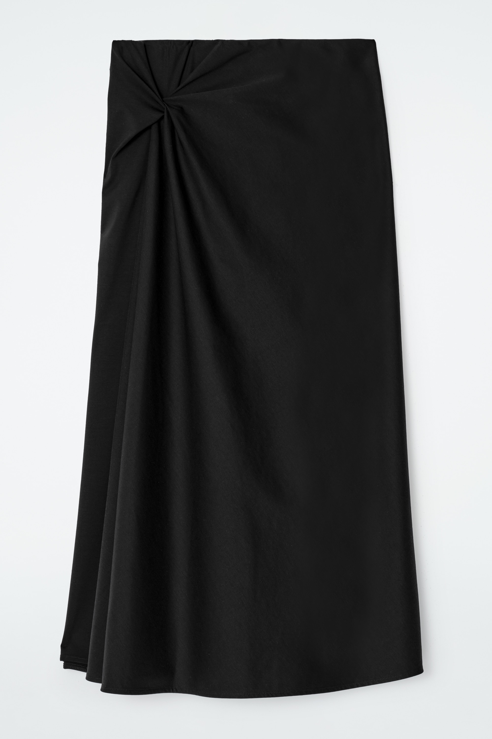 FUSTĂ MIDI CU DETALIU RĂSUCIT - NEGRU/MARO