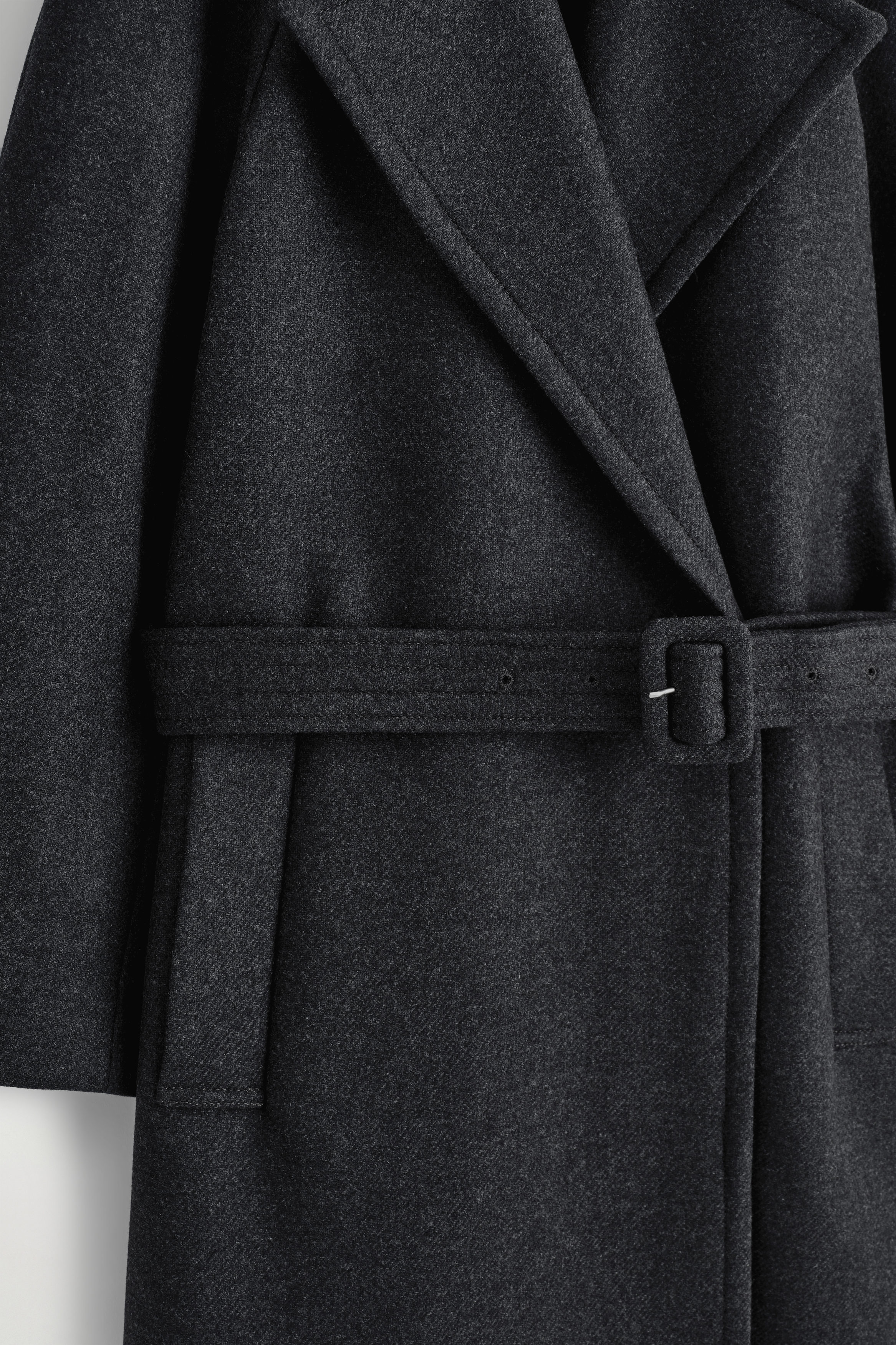 TAILORED WOOL-ZIBELINE LONG COAT - STEEL | COS US