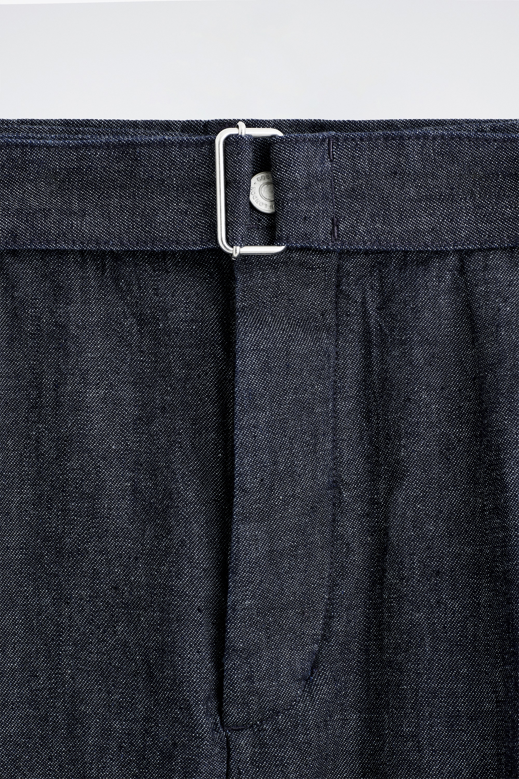 BELTED WIDE-LEG DENIM SHORTS