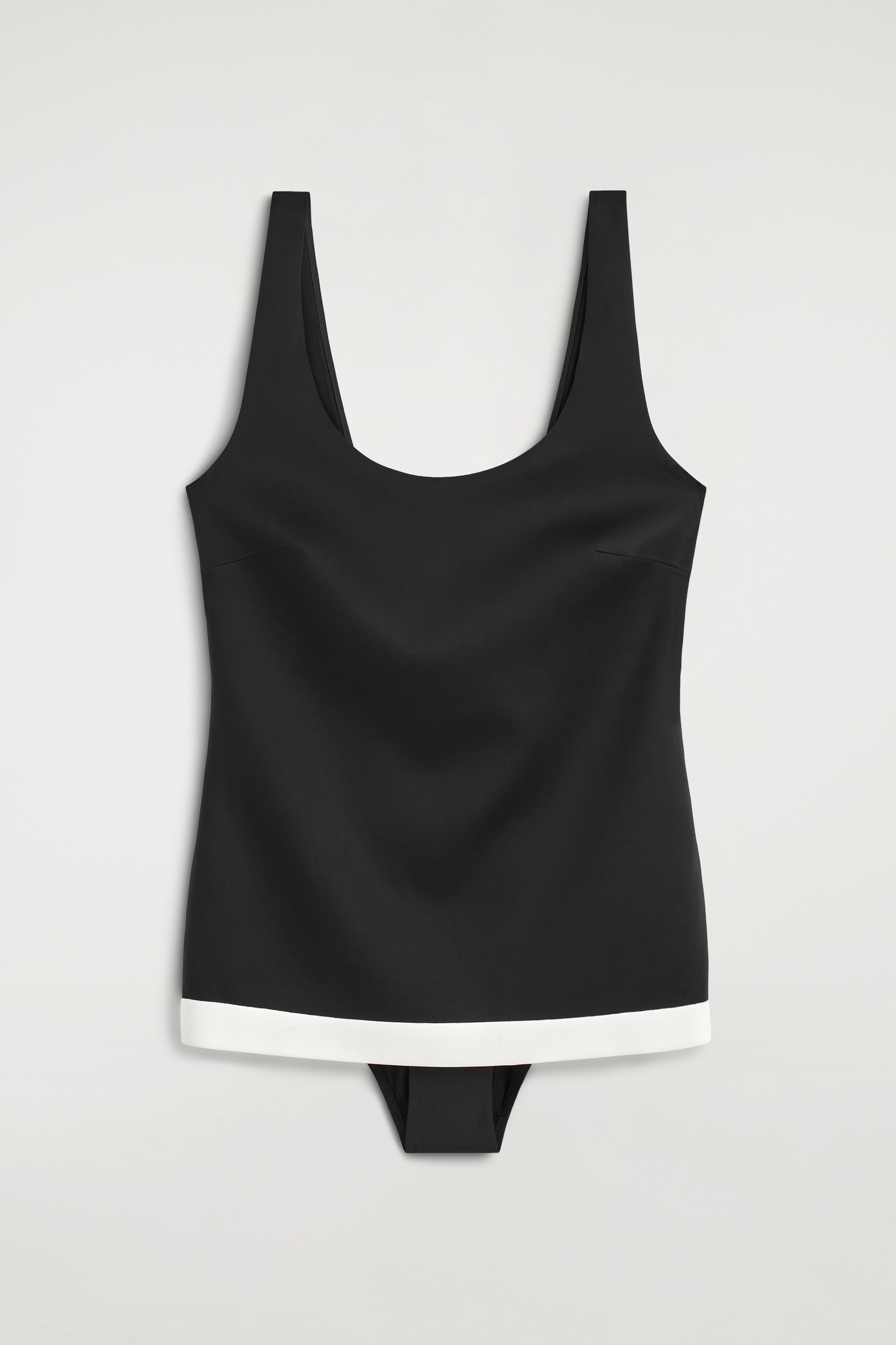 BAÑADOR COMBINADO EFECTO NEOPRENO - NEGRO / CREMA