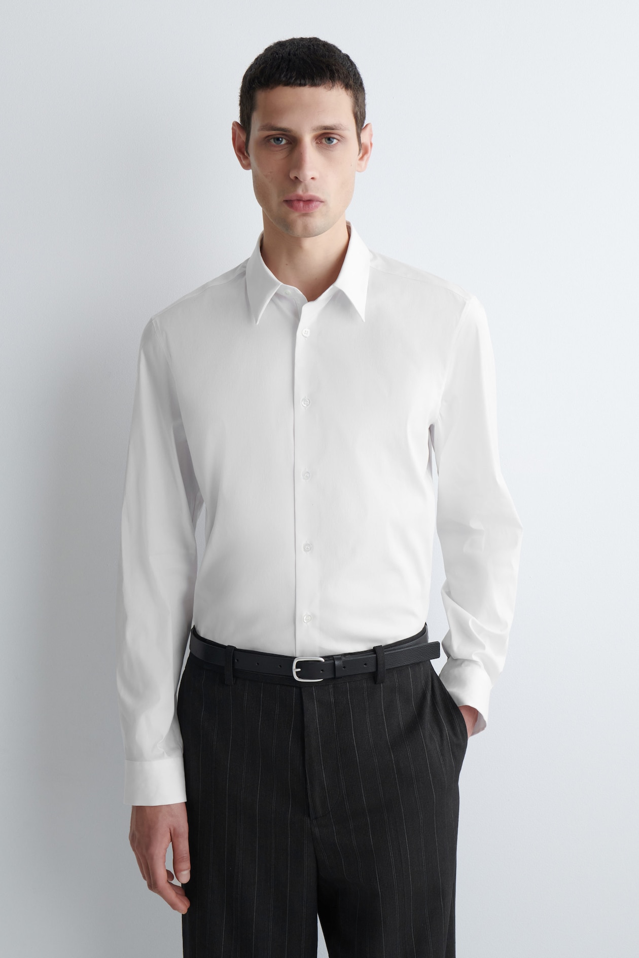 men's white poplin dress shirt White Performance Lightweight Dress Shirt | White Performance Lightweight Dress Shirt